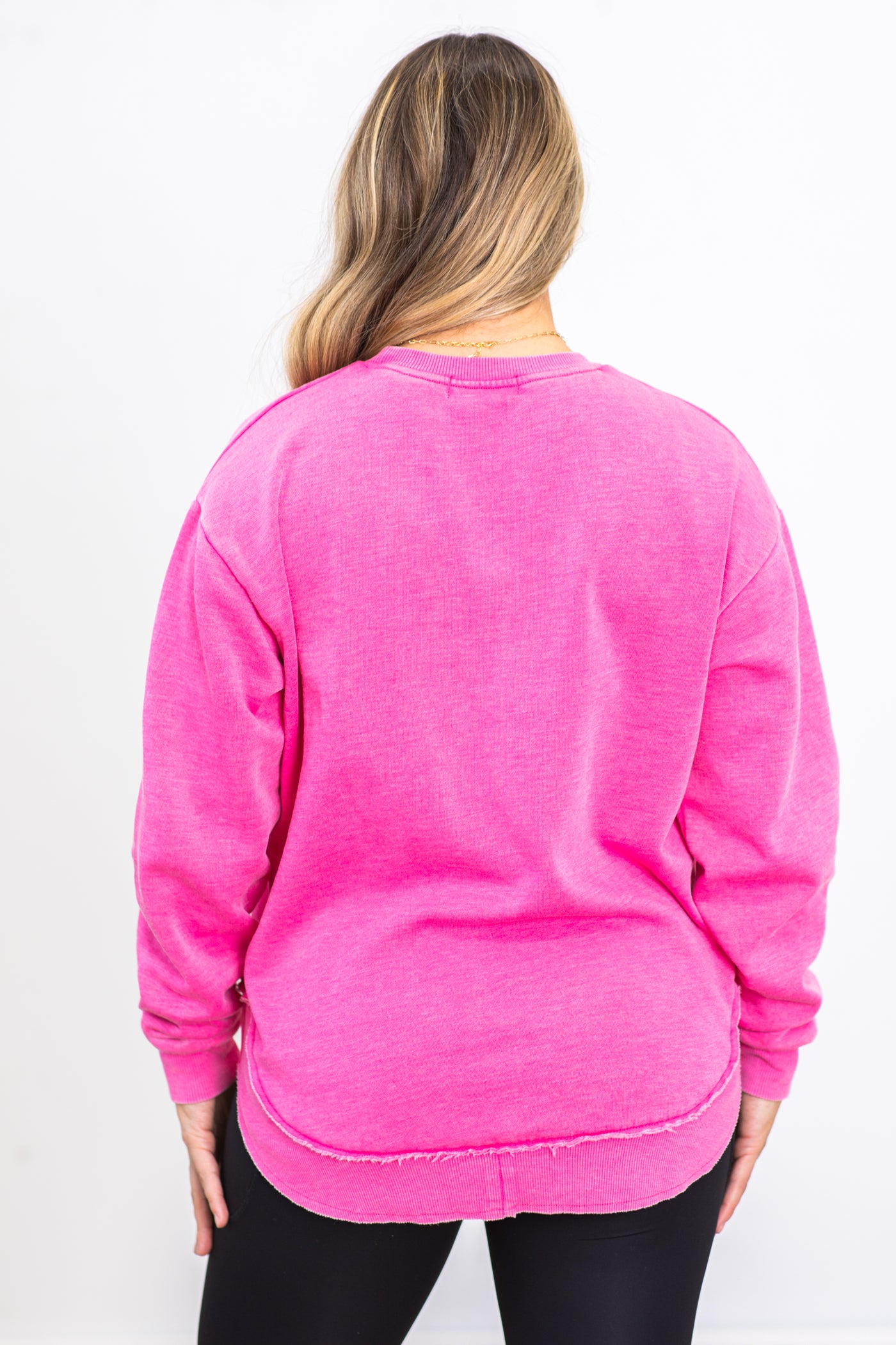 Pink Fleece Pigment Dyed Sweatshirt