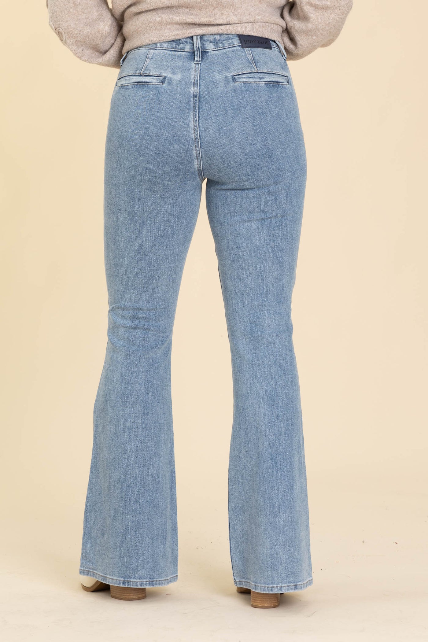 Judy Blue Medium Flare Front Patch Pocket Jean