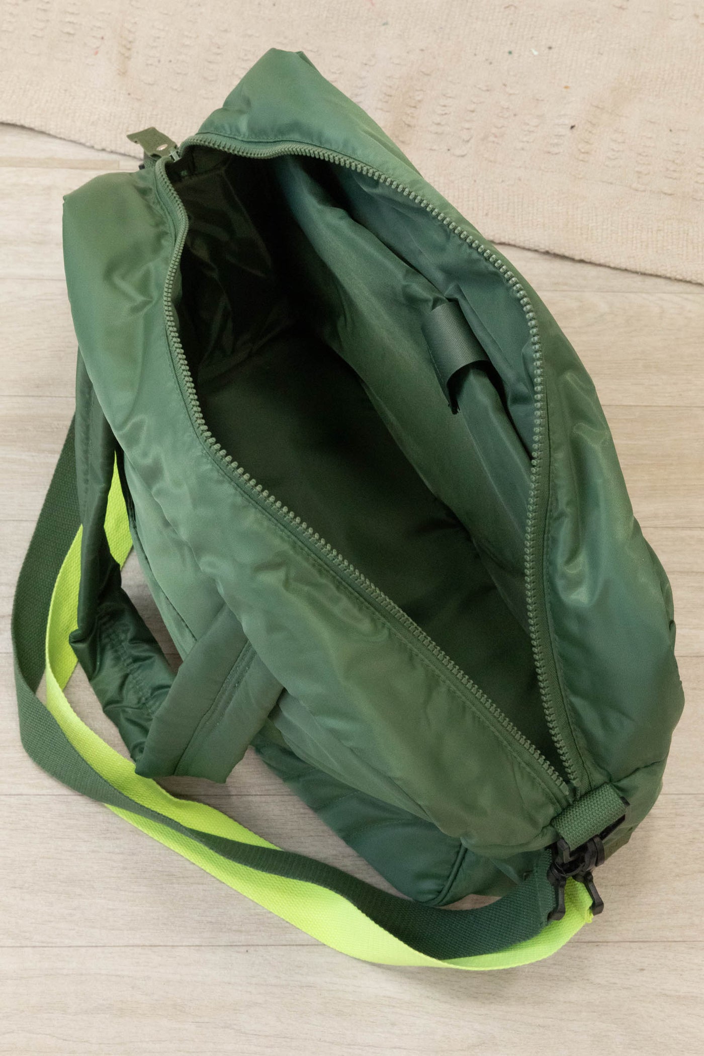 Dark Olive Modern Puffer Duffle