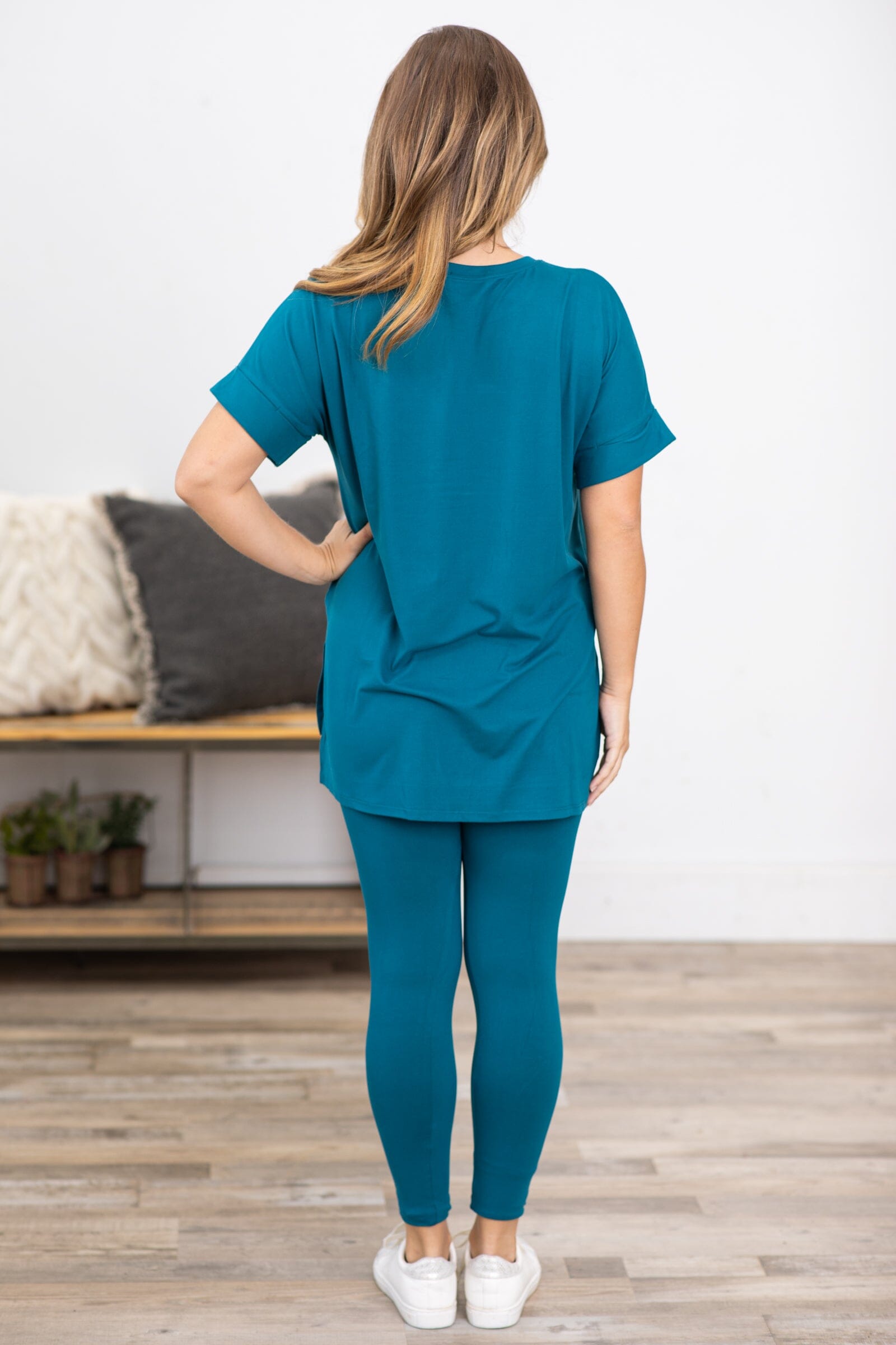 Teal Short Sleeve Top and Legging Set - Filly Flair