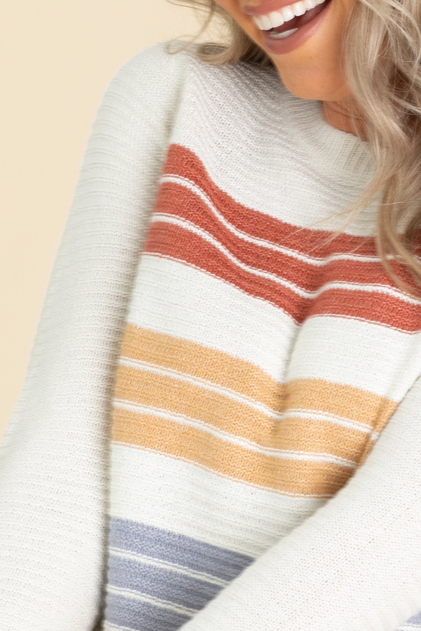 Multicolor Stripe Colorblock Pullover Sweaters