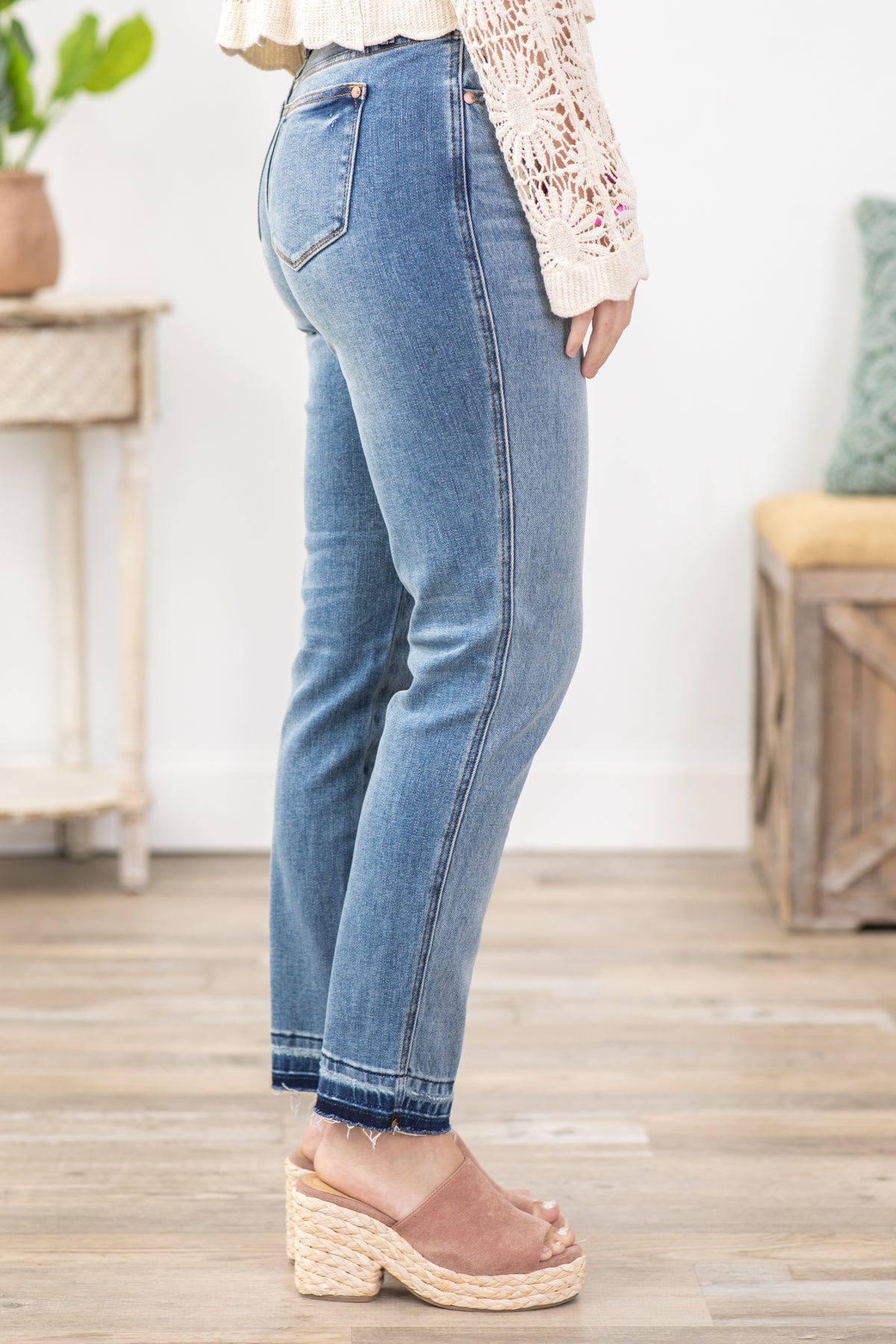 Judy Blue Full Size High Waisted Rigid Magic Non-destroy Straight Leg Jeans Plus Size