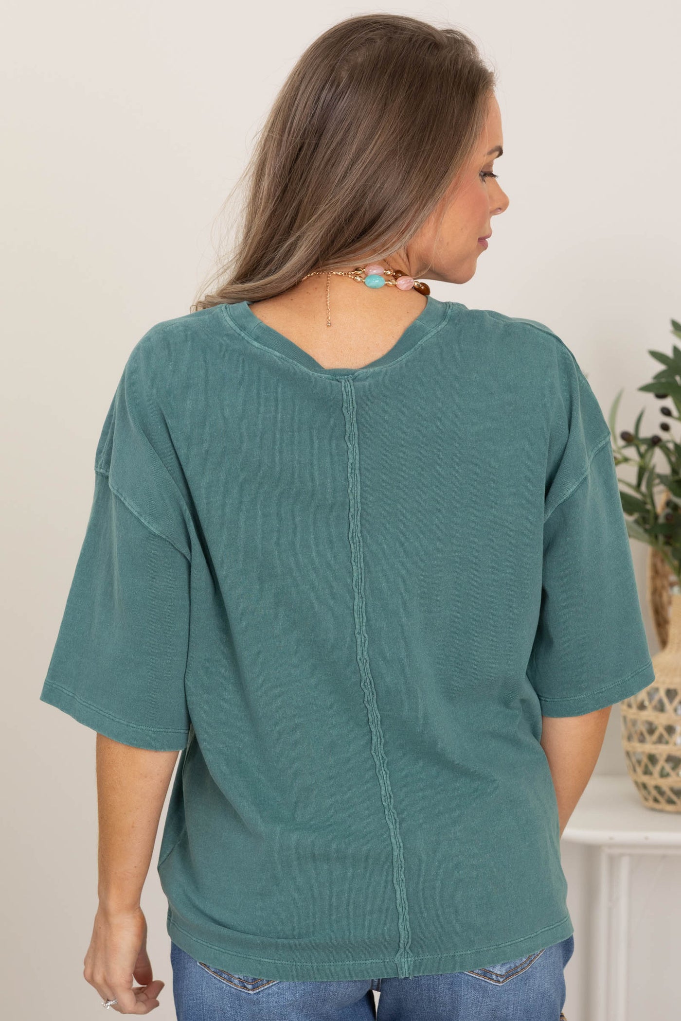 Pigment Dyed Oversized Half Sleeve Tee