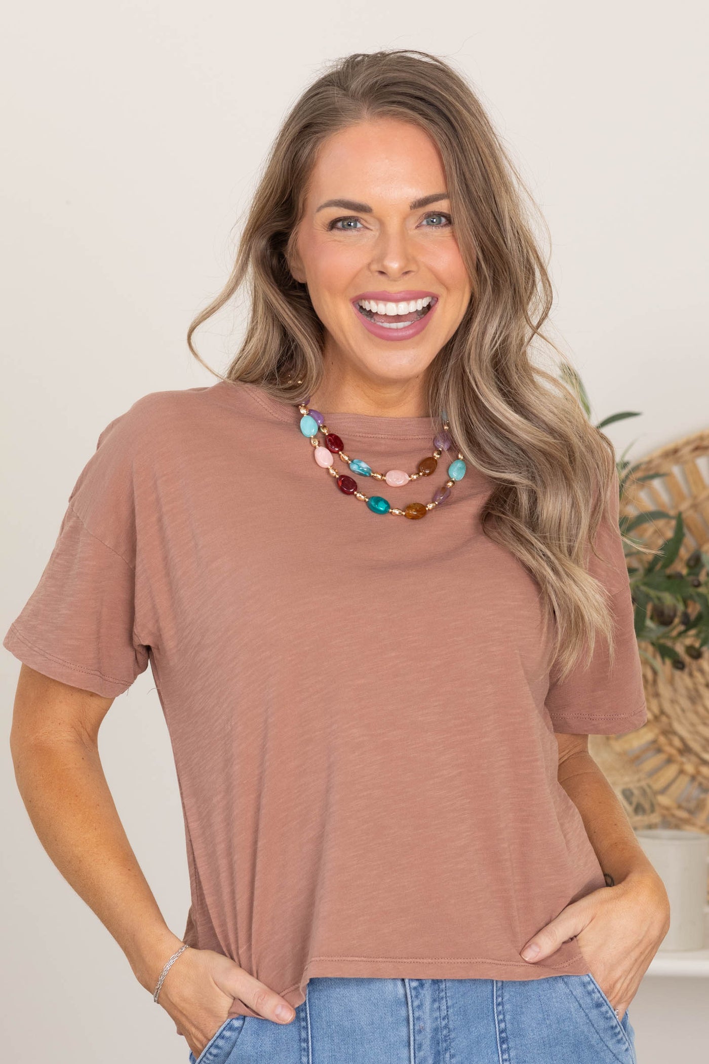 Garment Dyed Cotton Boxy Knit Tee