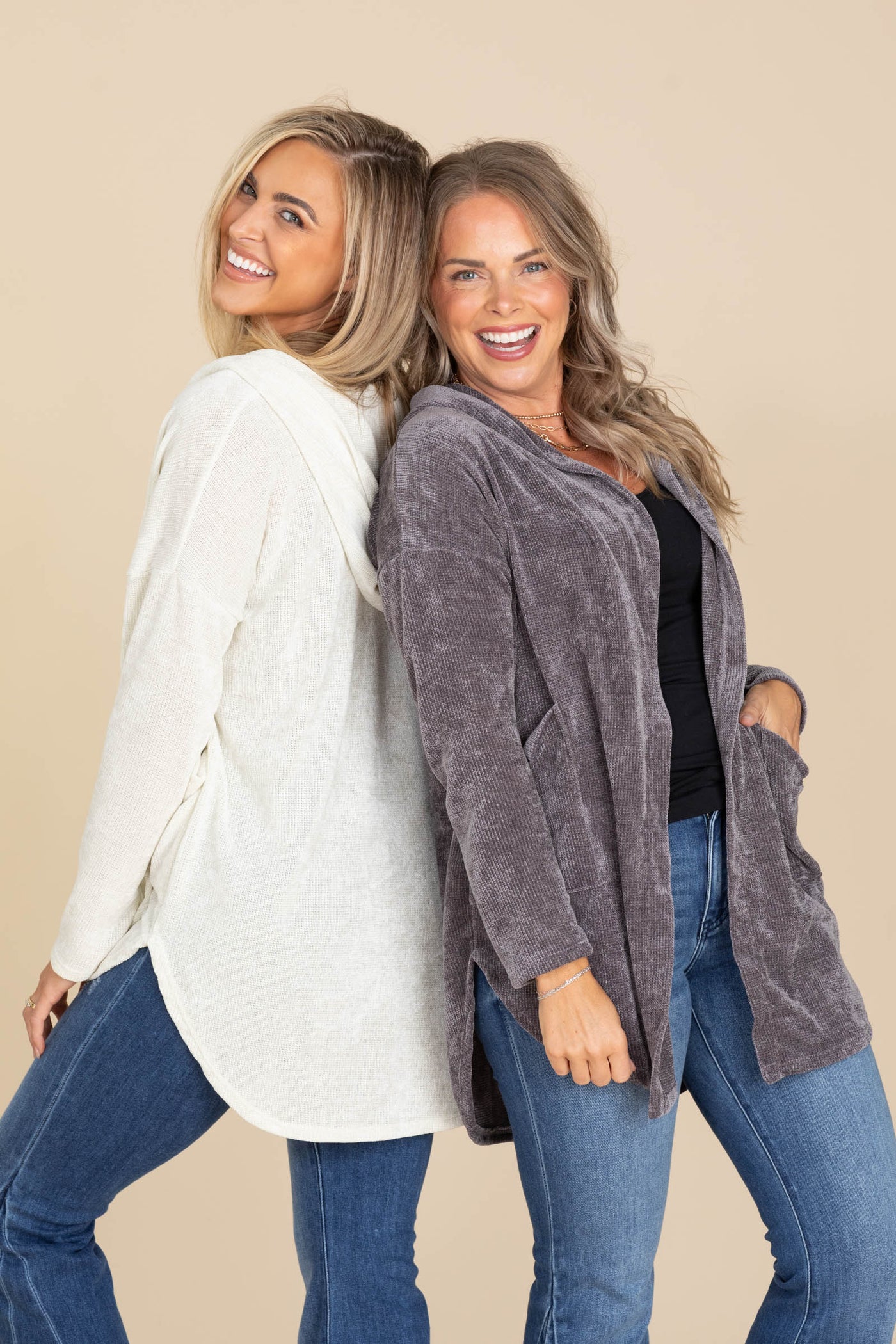 Soft Chenille Velvet Hoodie Cardigans