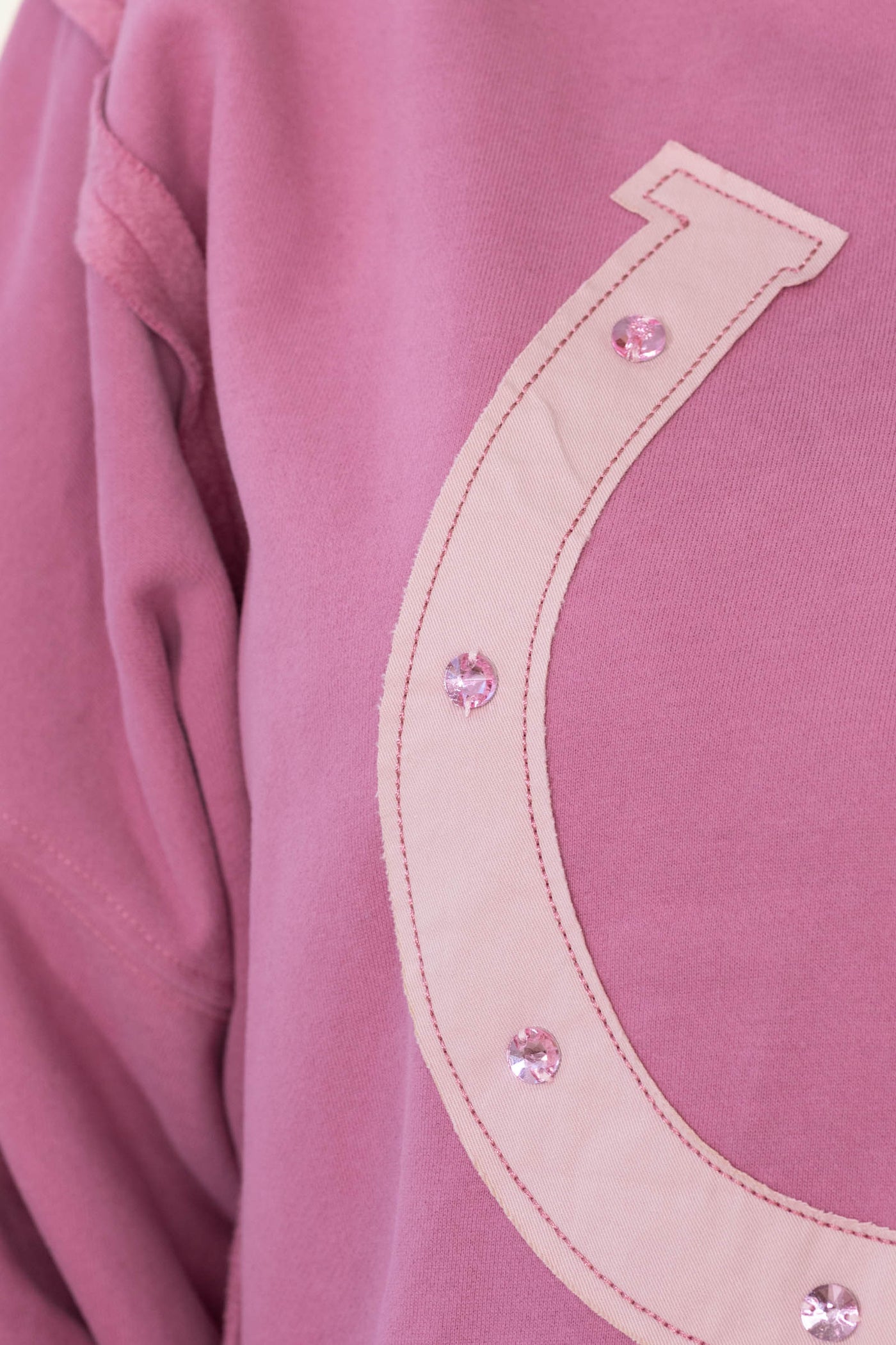 Mauve Boat Neck Horseshoe Contrasted Sweatshirt