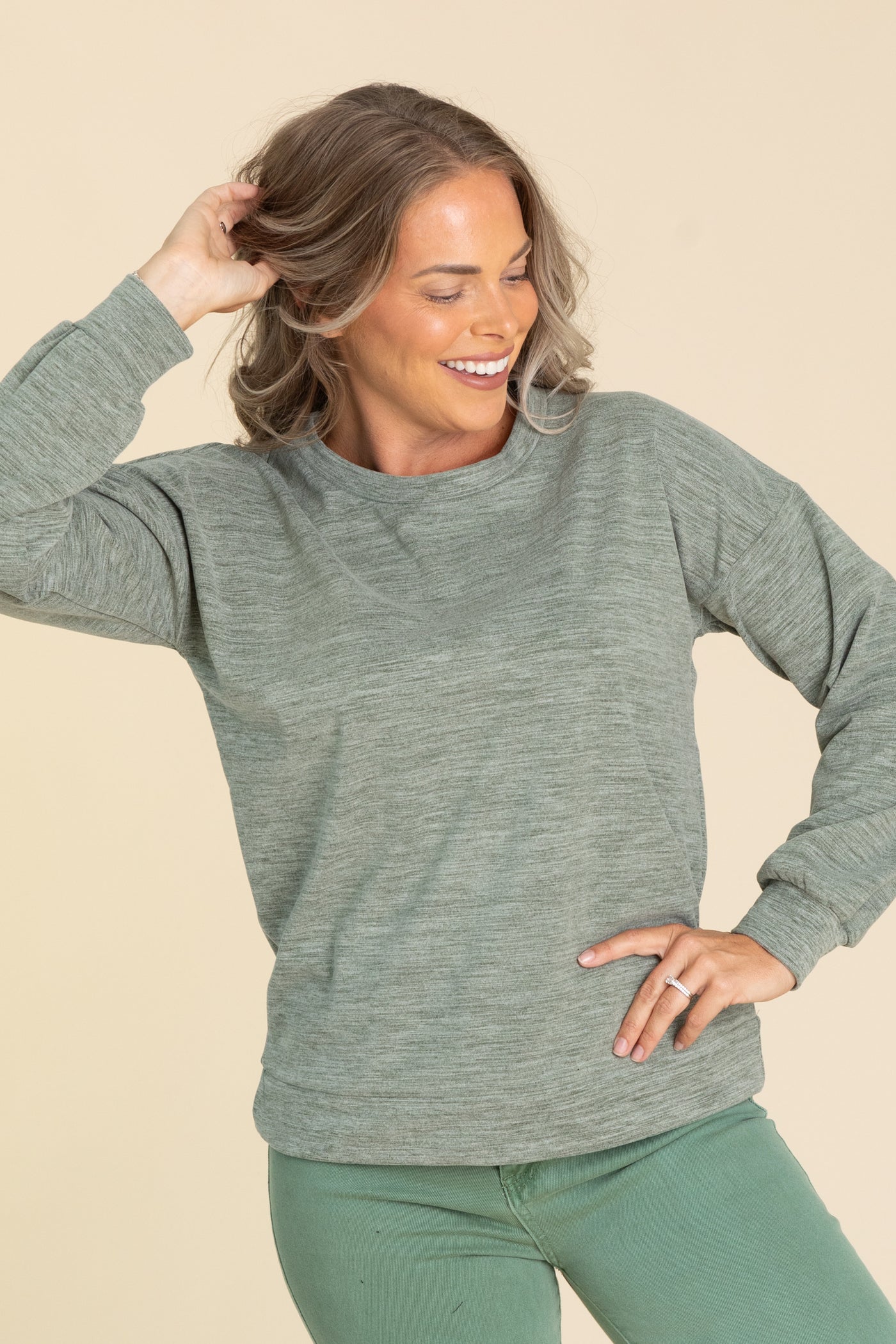 Space Dyed Micro Brushed Knit Tops