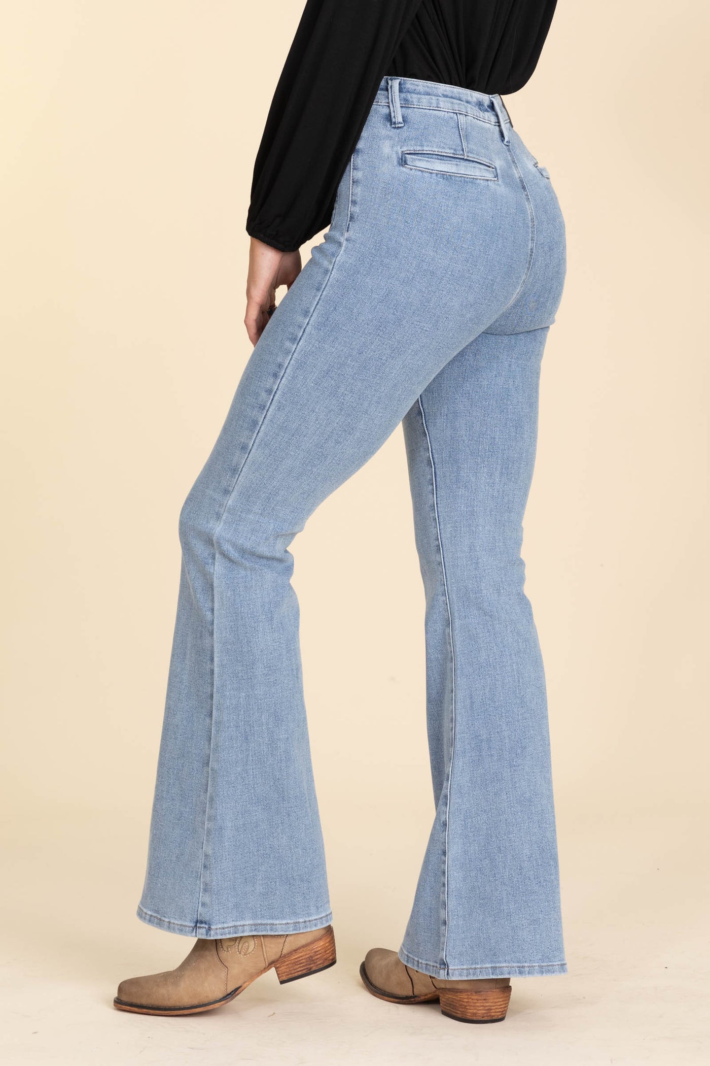 Judy Blue Medium Flare Front Patch Pocket Jean