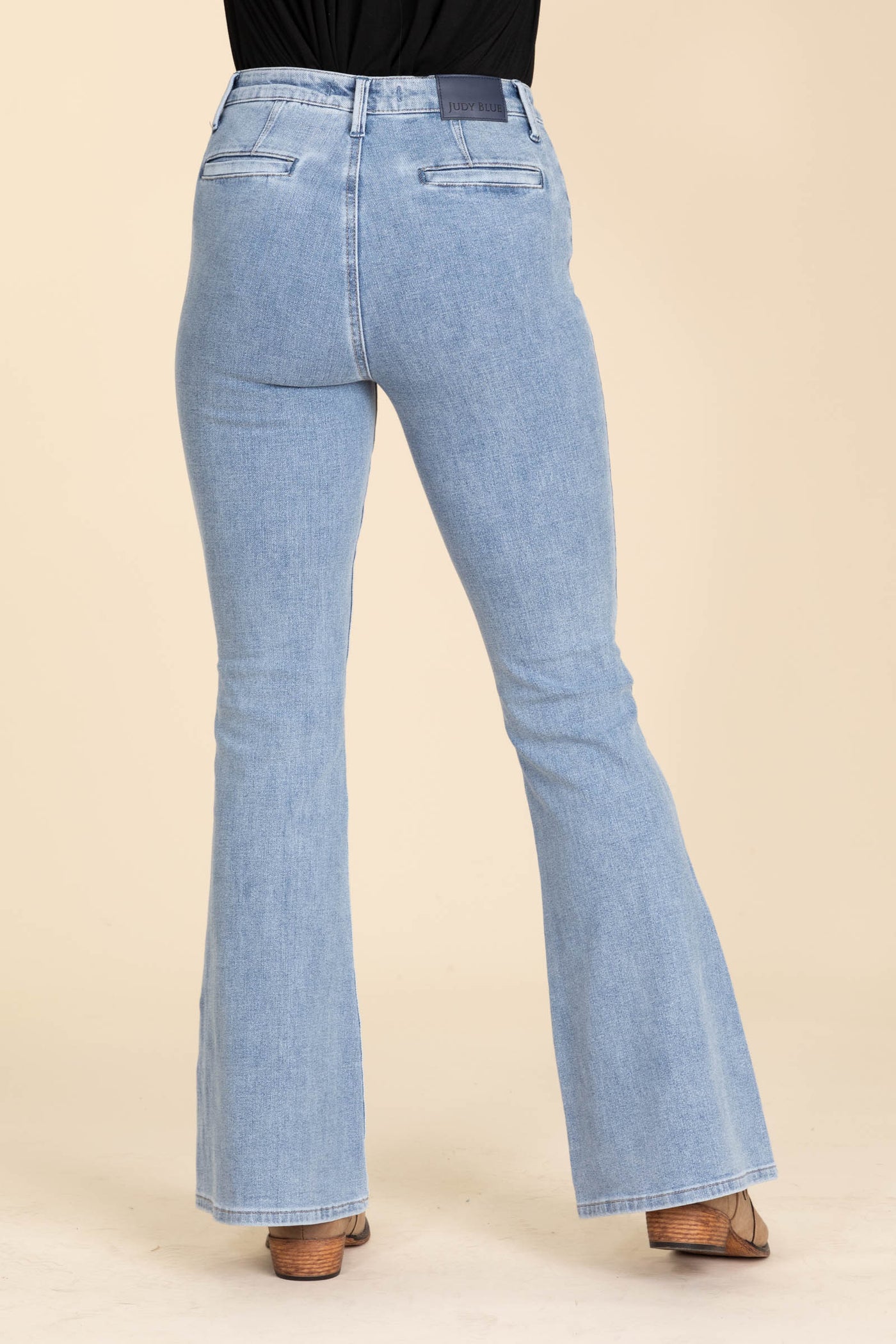 Judy Blue Medium Flare Front Patch Pocket Jean