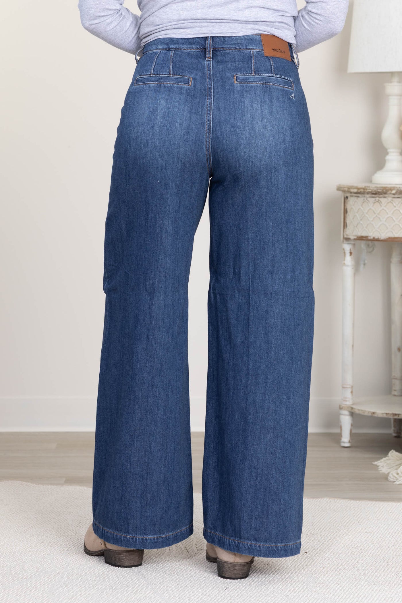 Hidden Nori Dark Wash Wide Leg Trouser Jeans