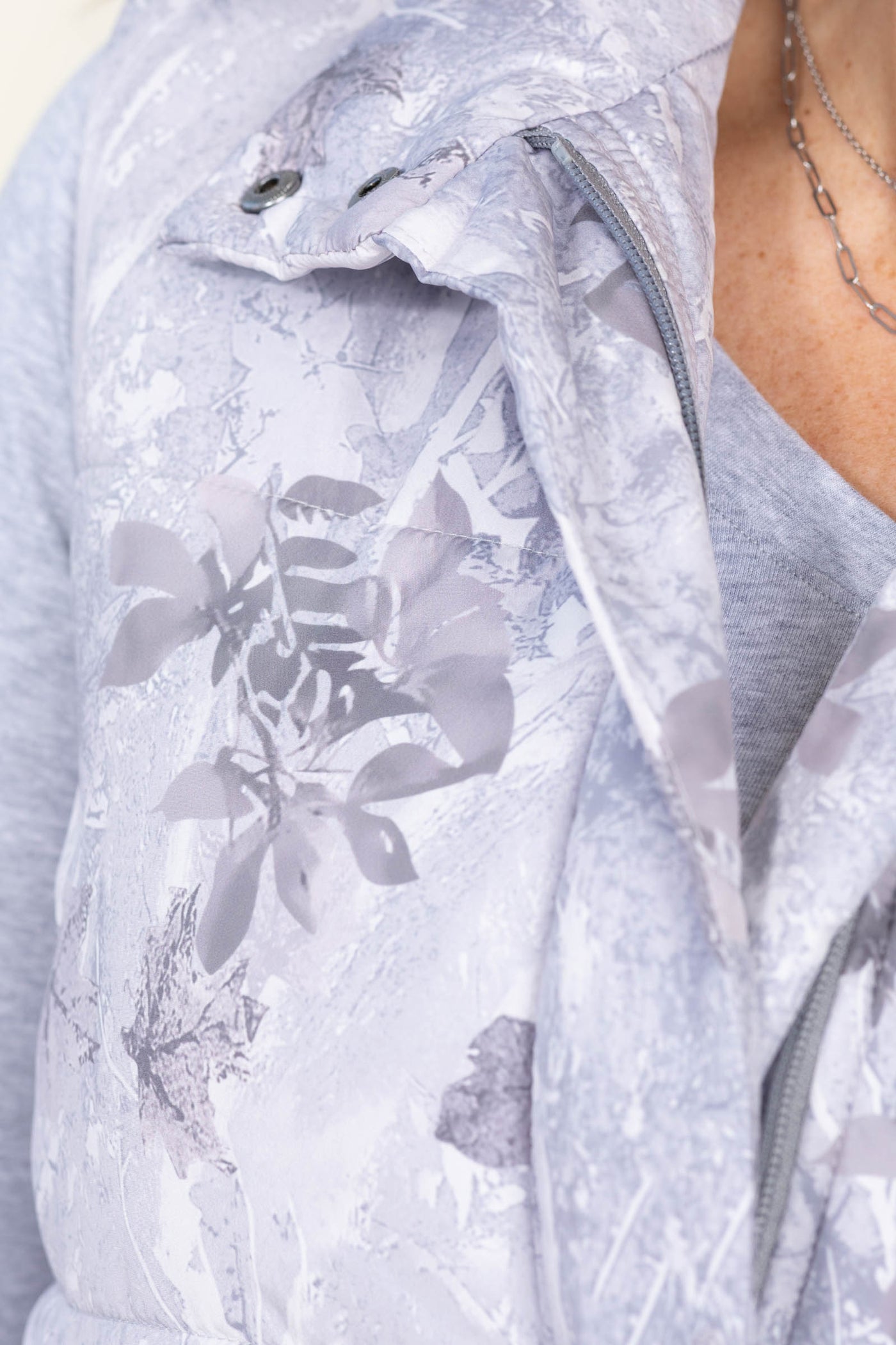 Abstract Camo Print Puffer Vests