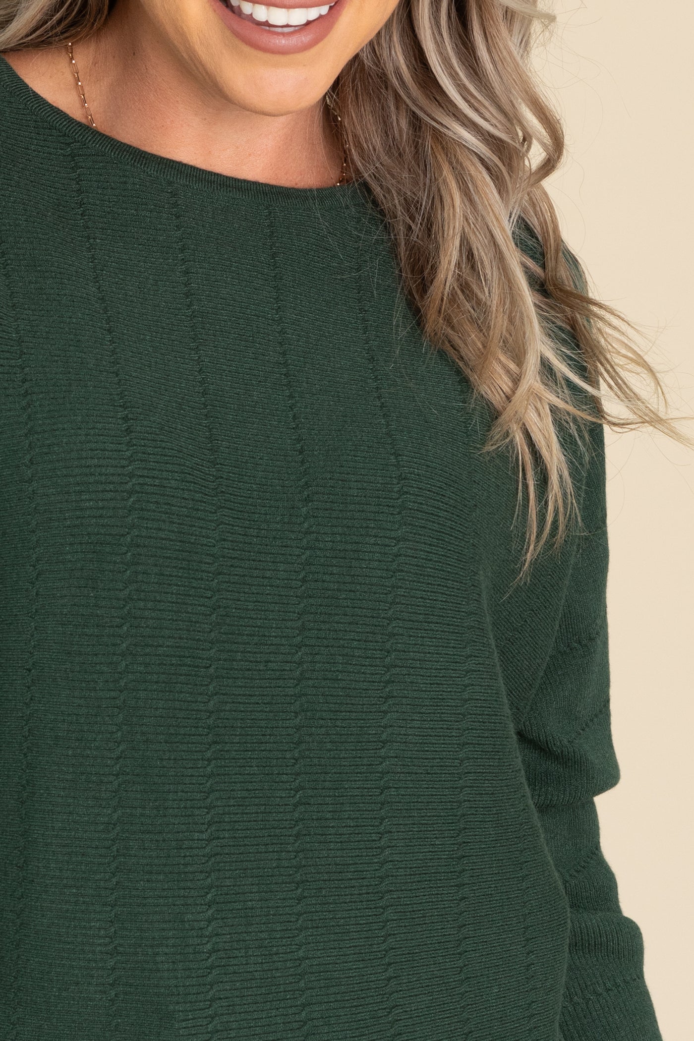 Vertically Textured Boat Neck Sweaters