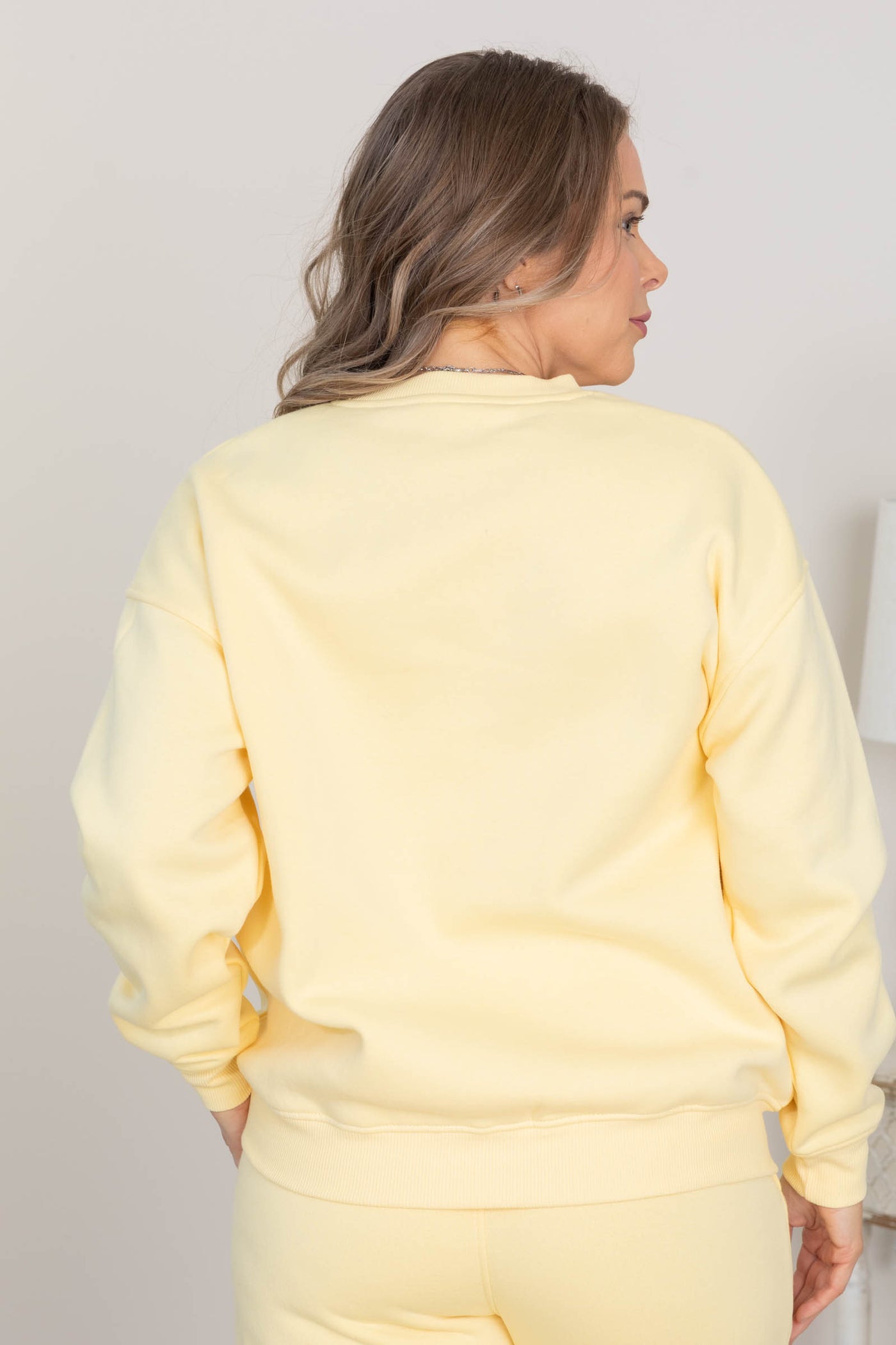 Pastel Yellow Fleece Sweatshirt