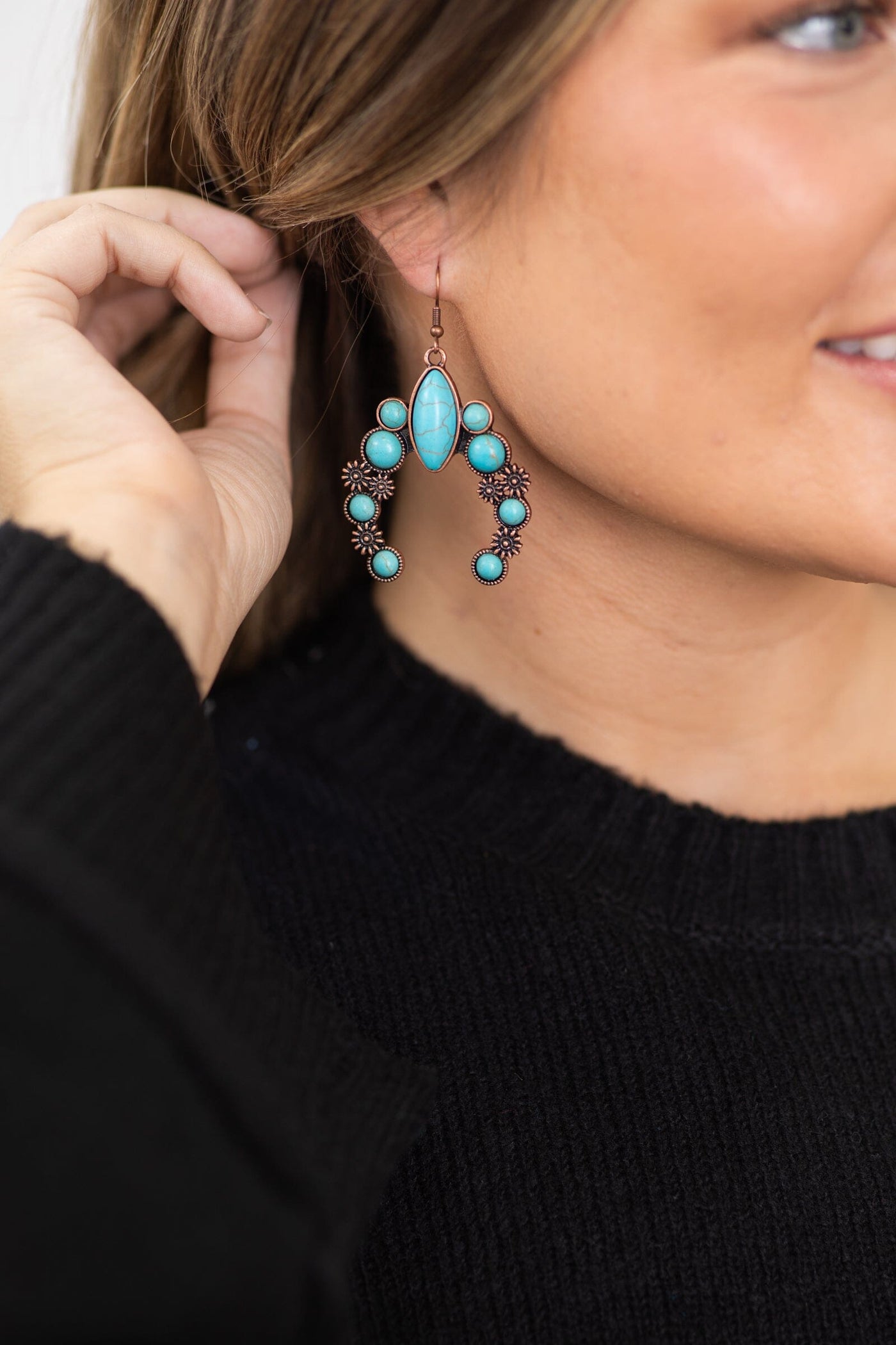 Turquoise Western Style Earrings - Filly Flair