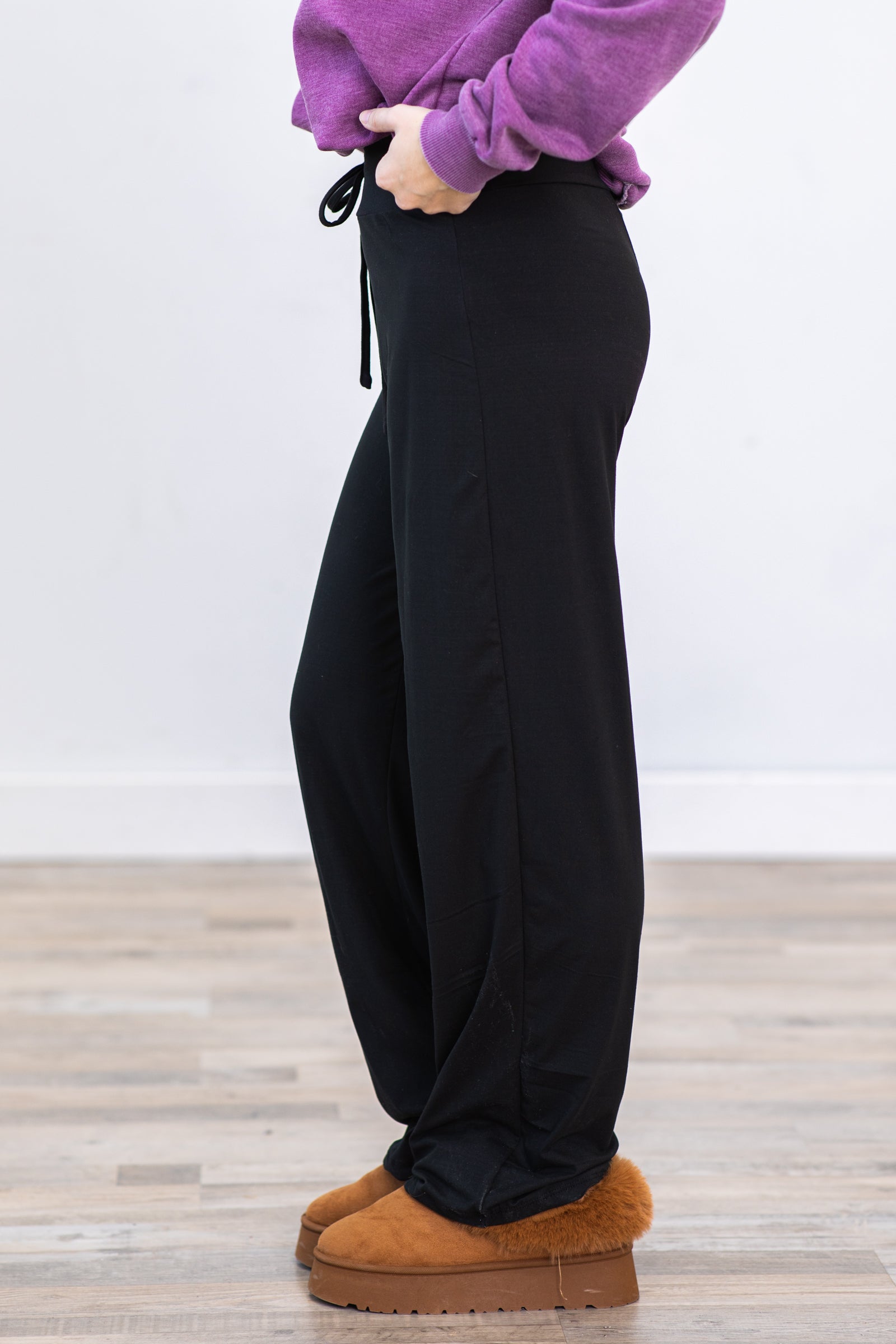 Drawstring Wide Leg Denim main image 1