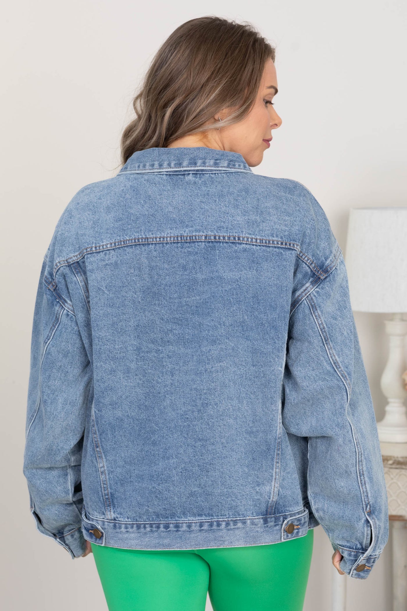 Medium Wash Classic Boyfriend Fit Denim Jacket