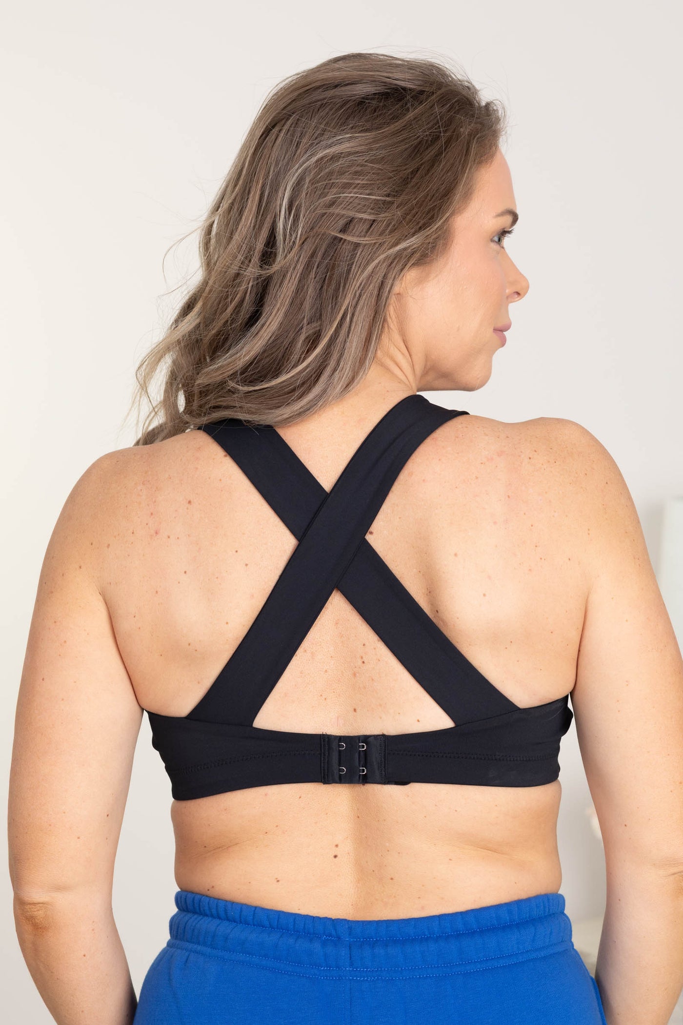 Black Split Front Sports Bra
