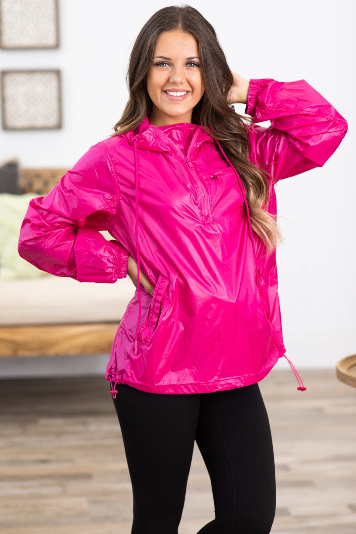 Hot Pink Packable Water Repellant Jacket - Filly Flair