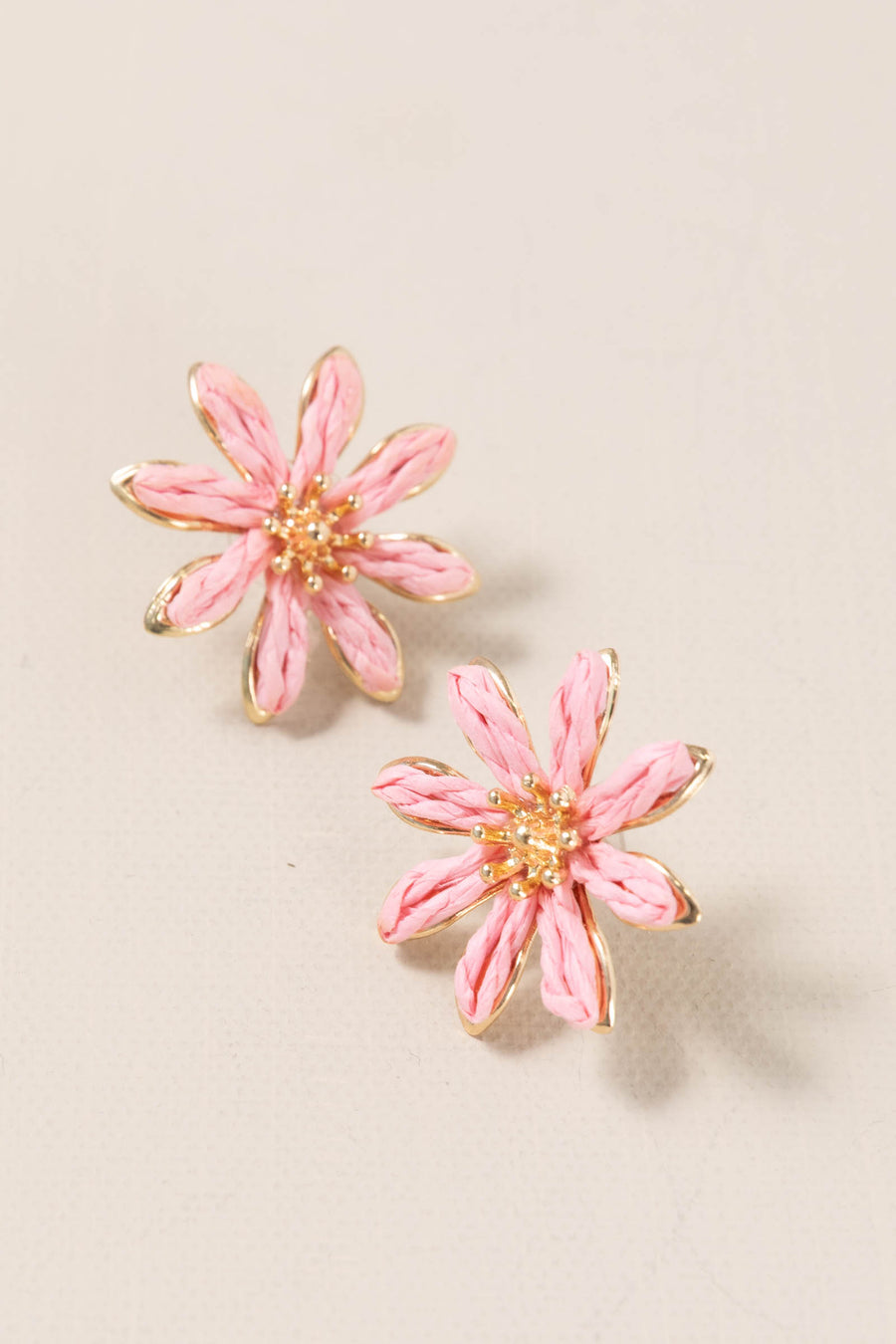 Sweet Pink Blossom Stud Earrings