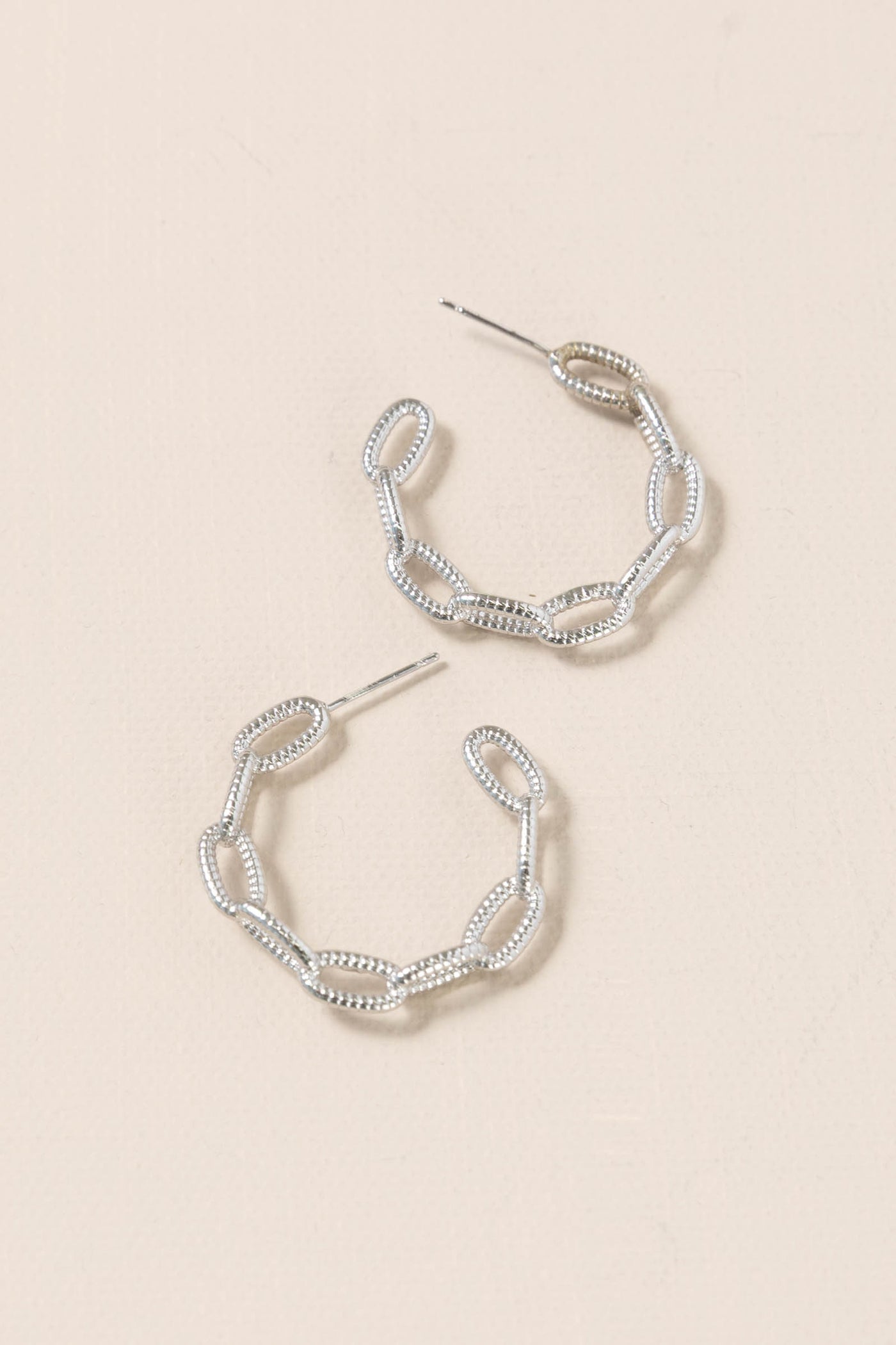 Silver Linked Luxe Hoop Earrings