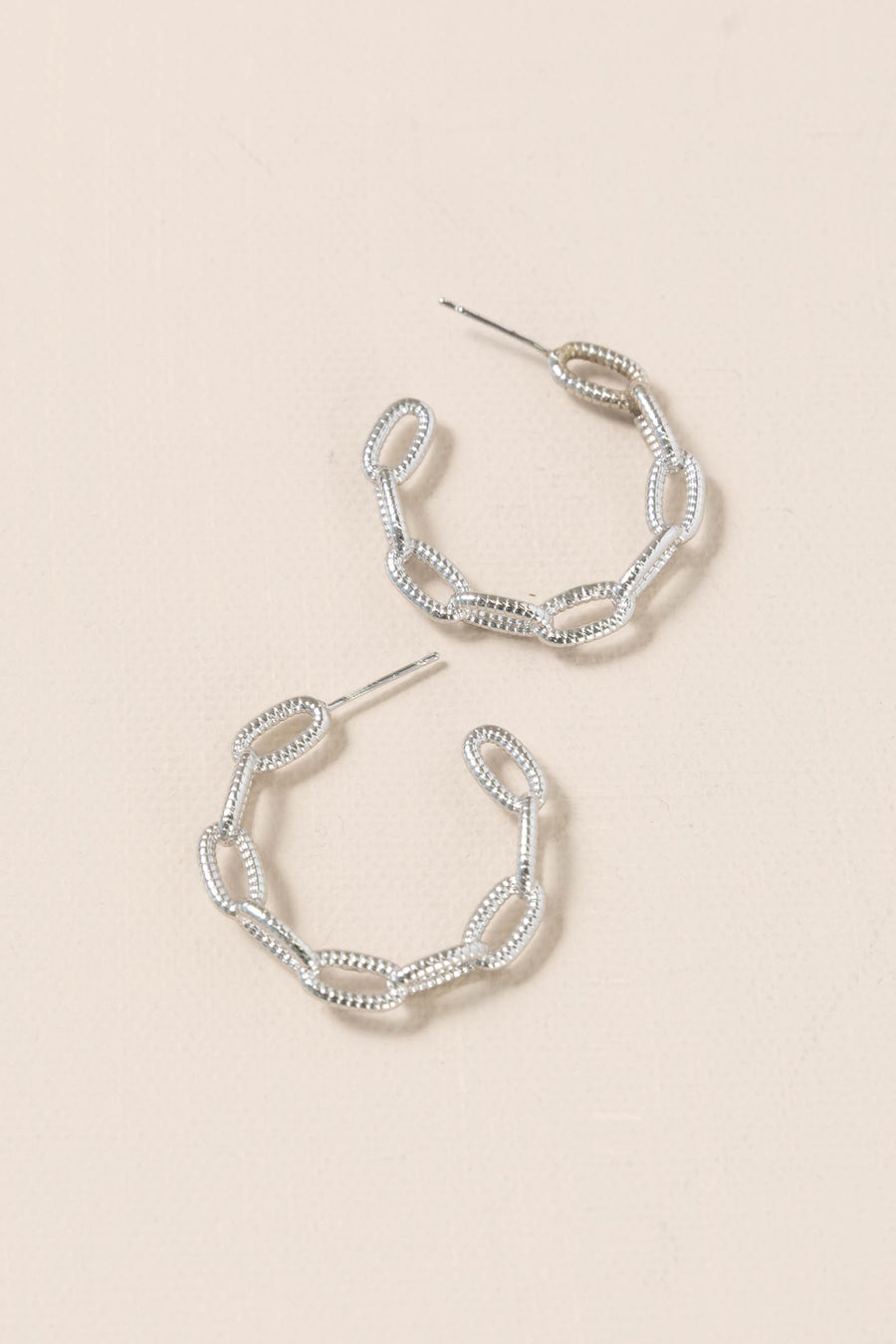 Silver Linked Luxe Hoop Earrings