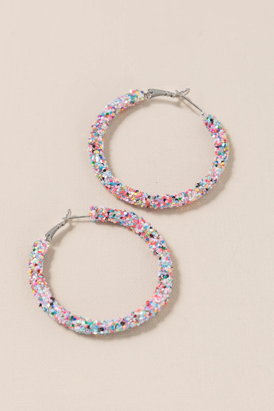 Summertime Glitter Hoop Earrings