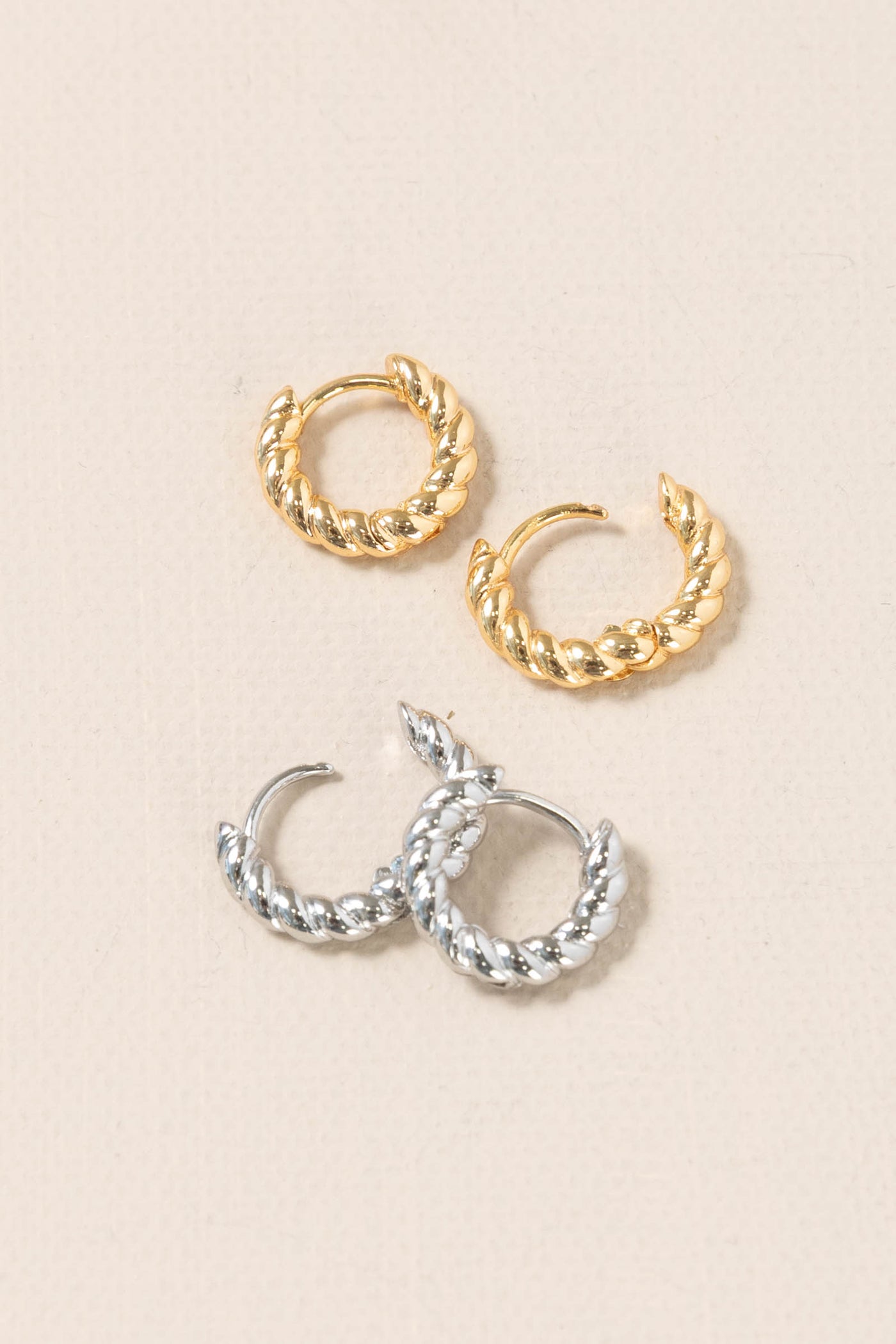 Twisted Huggie Earrings