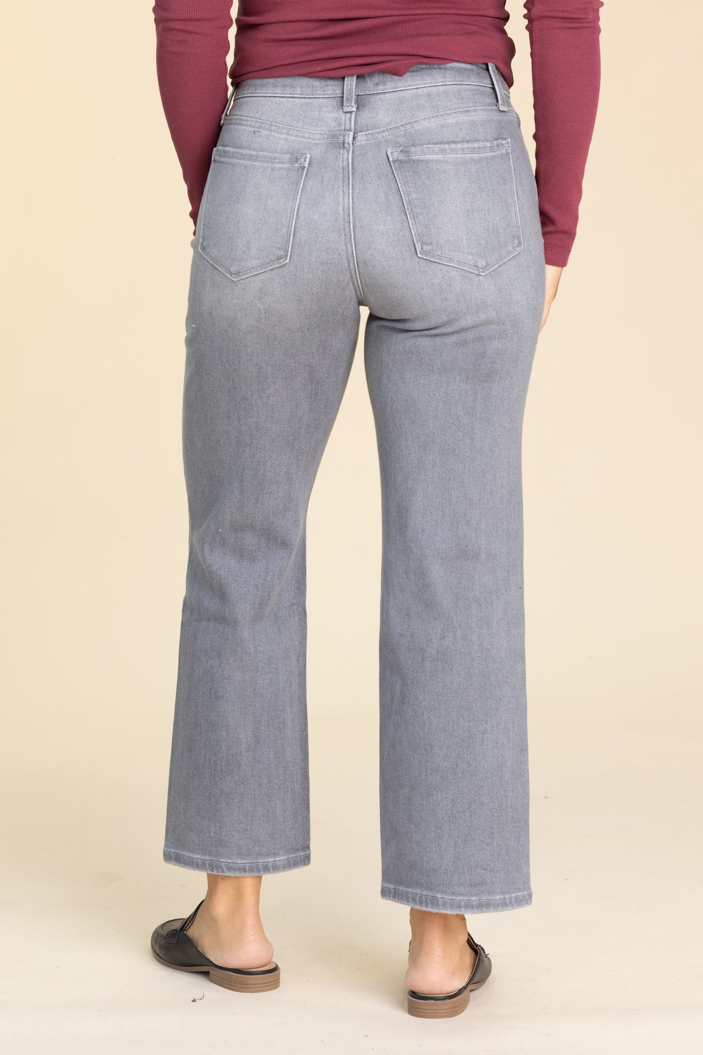 Vervet Graphite High Rise Ankle Slim Wide Jean