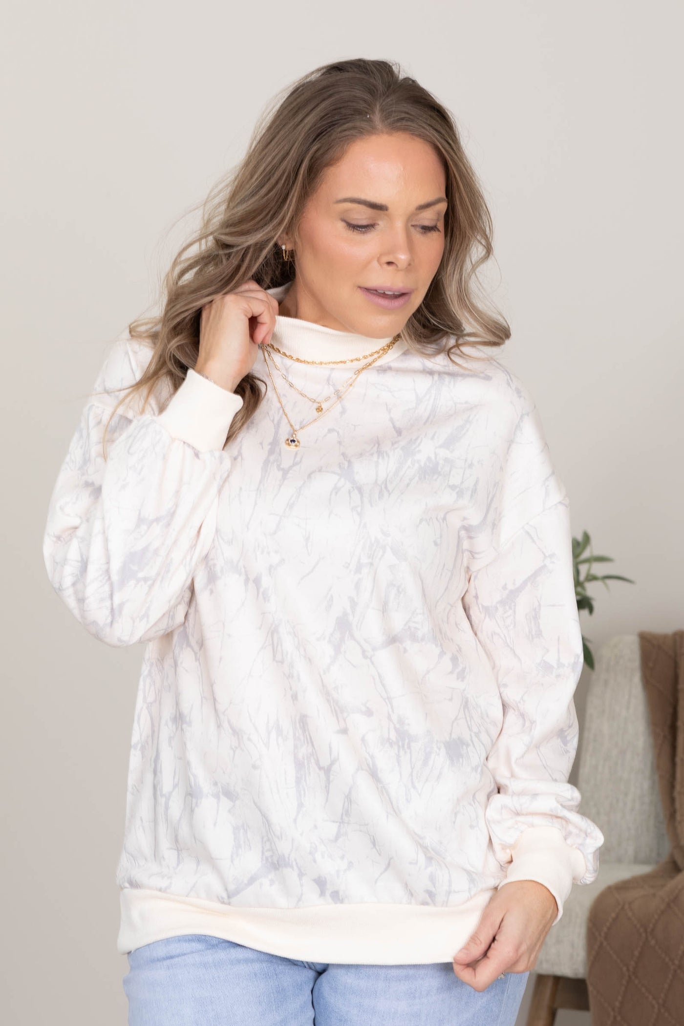 Camo Mock Neck Sweatshirts