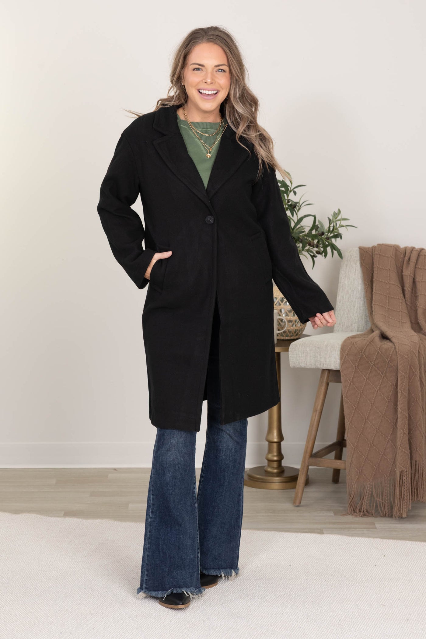 Tailored Trench Coats With Single Button