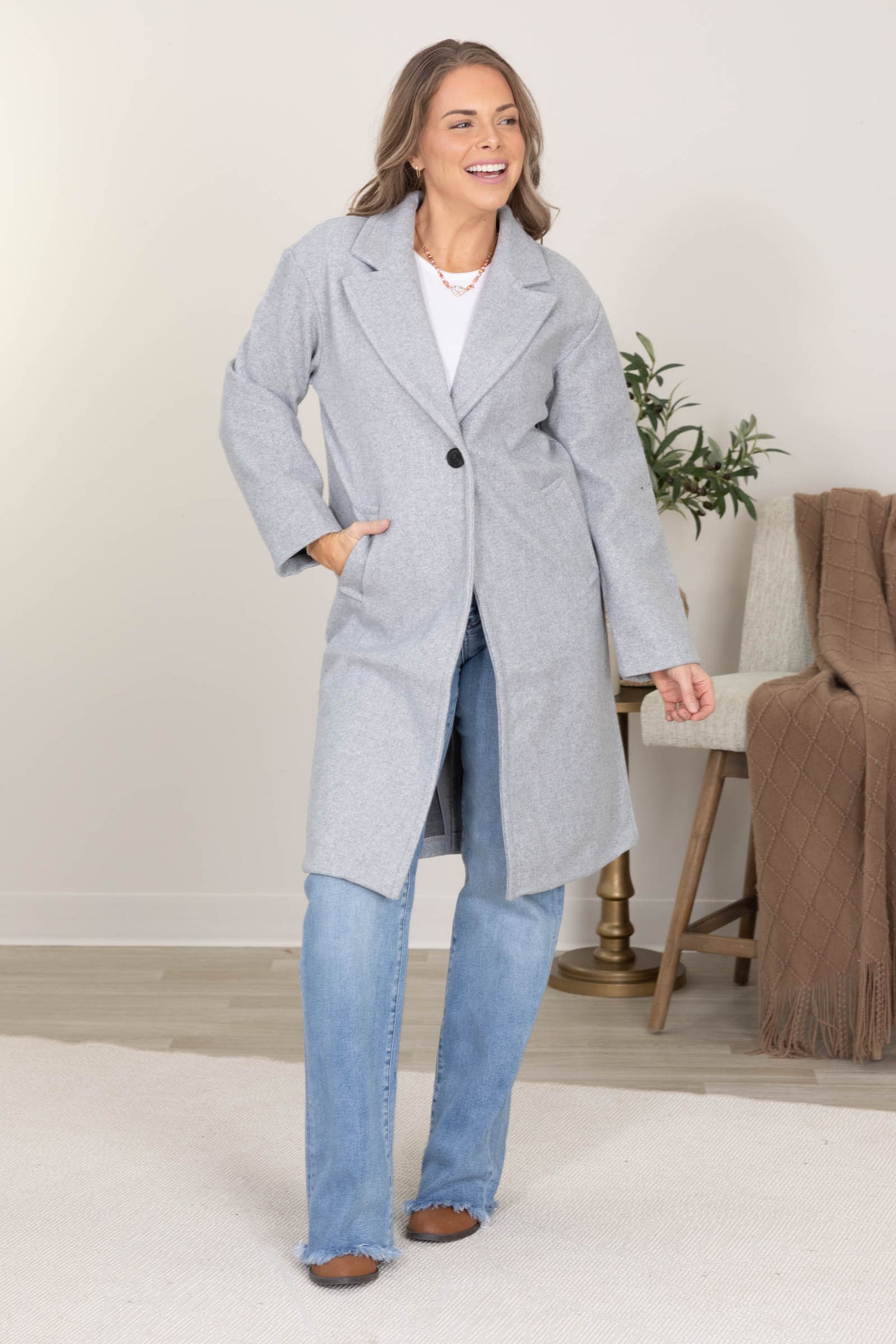 Tailored Trench Coats With Single Button