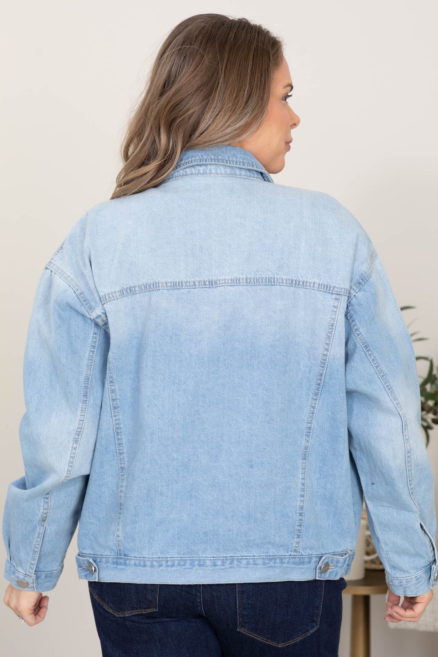 Risen Light Wash Oversized Denim Jacket