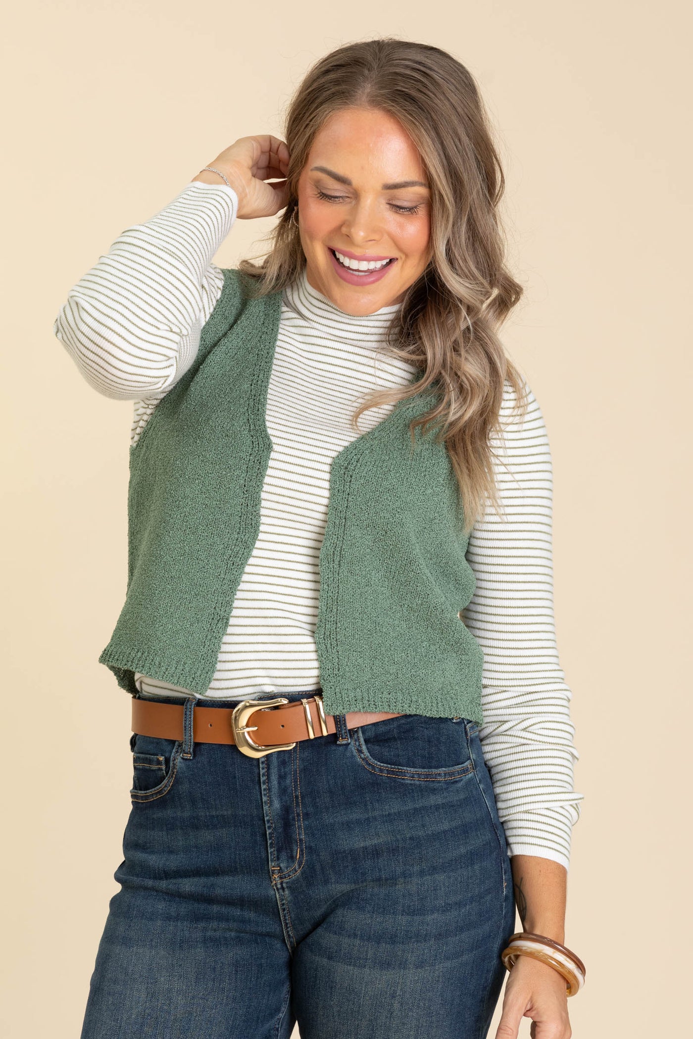 Hook And Eye Knit Sweater Vests