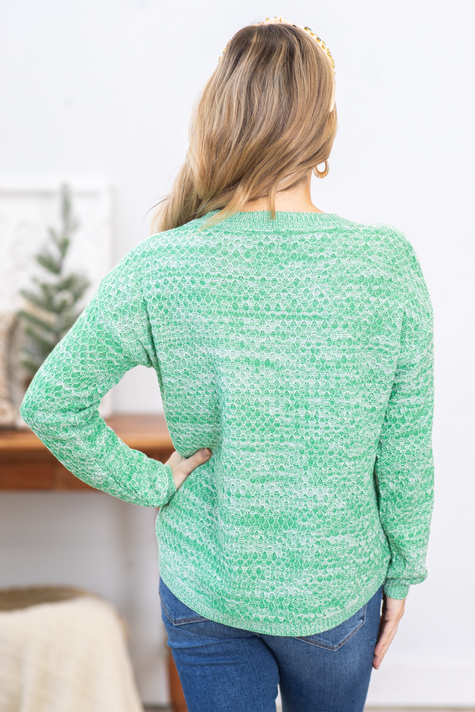 Mint Space Dyed Pullover Sweater
