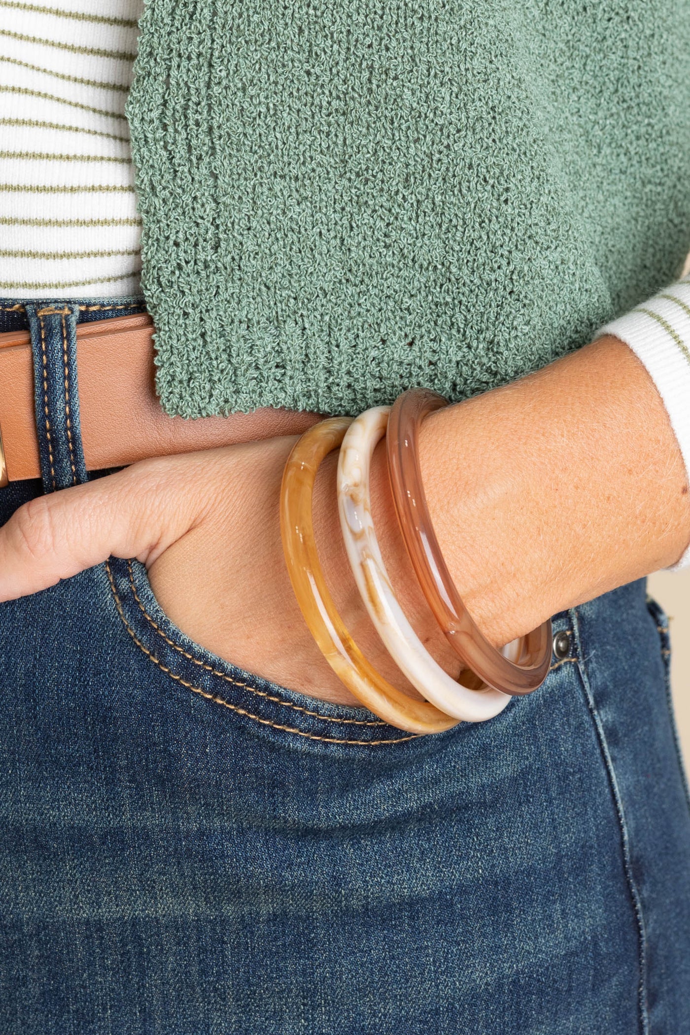 Three Piece Bangle Bracelet Set