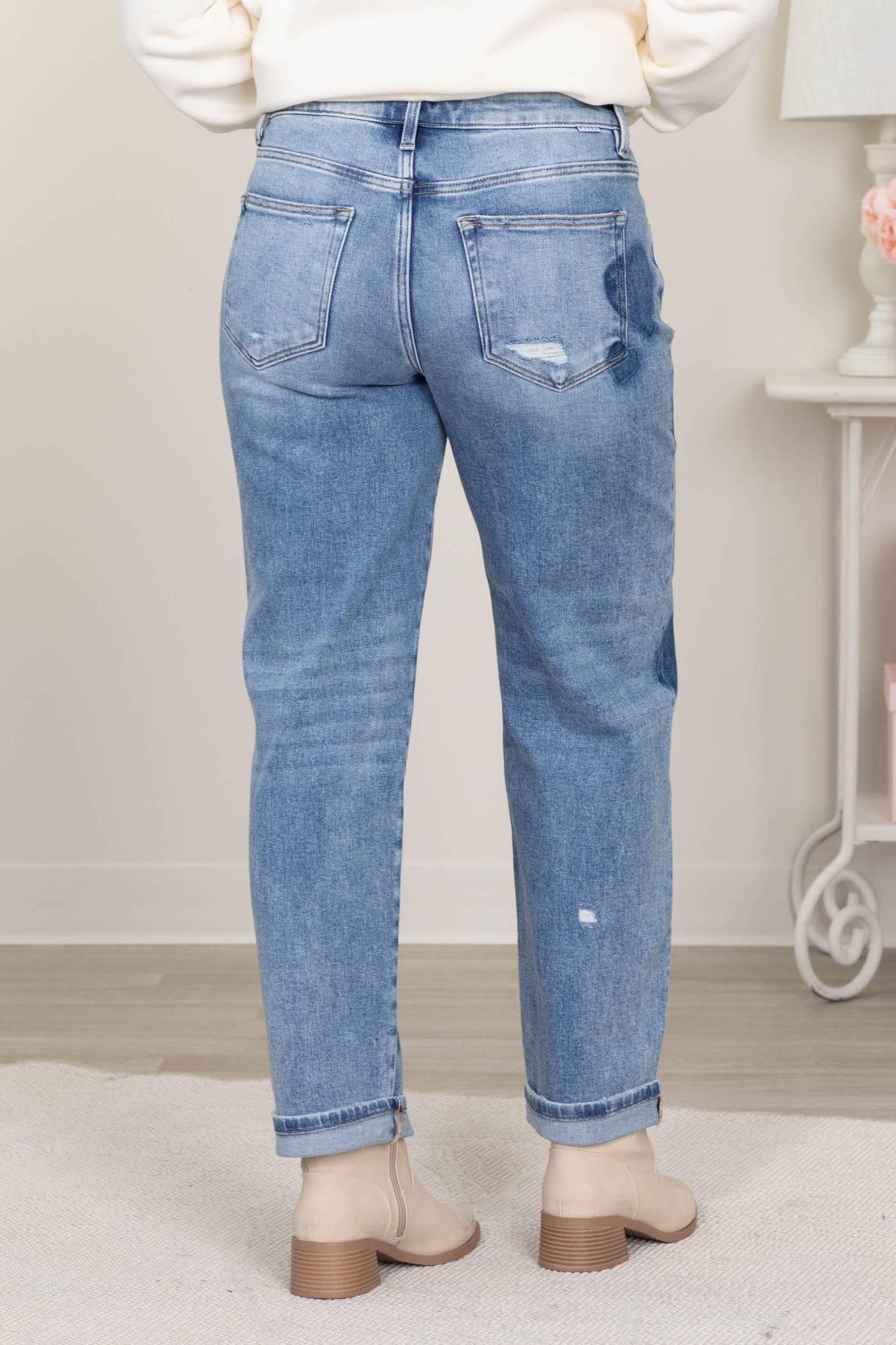 Risen Slouchy Boyfriend Shaded Hearts Jeans