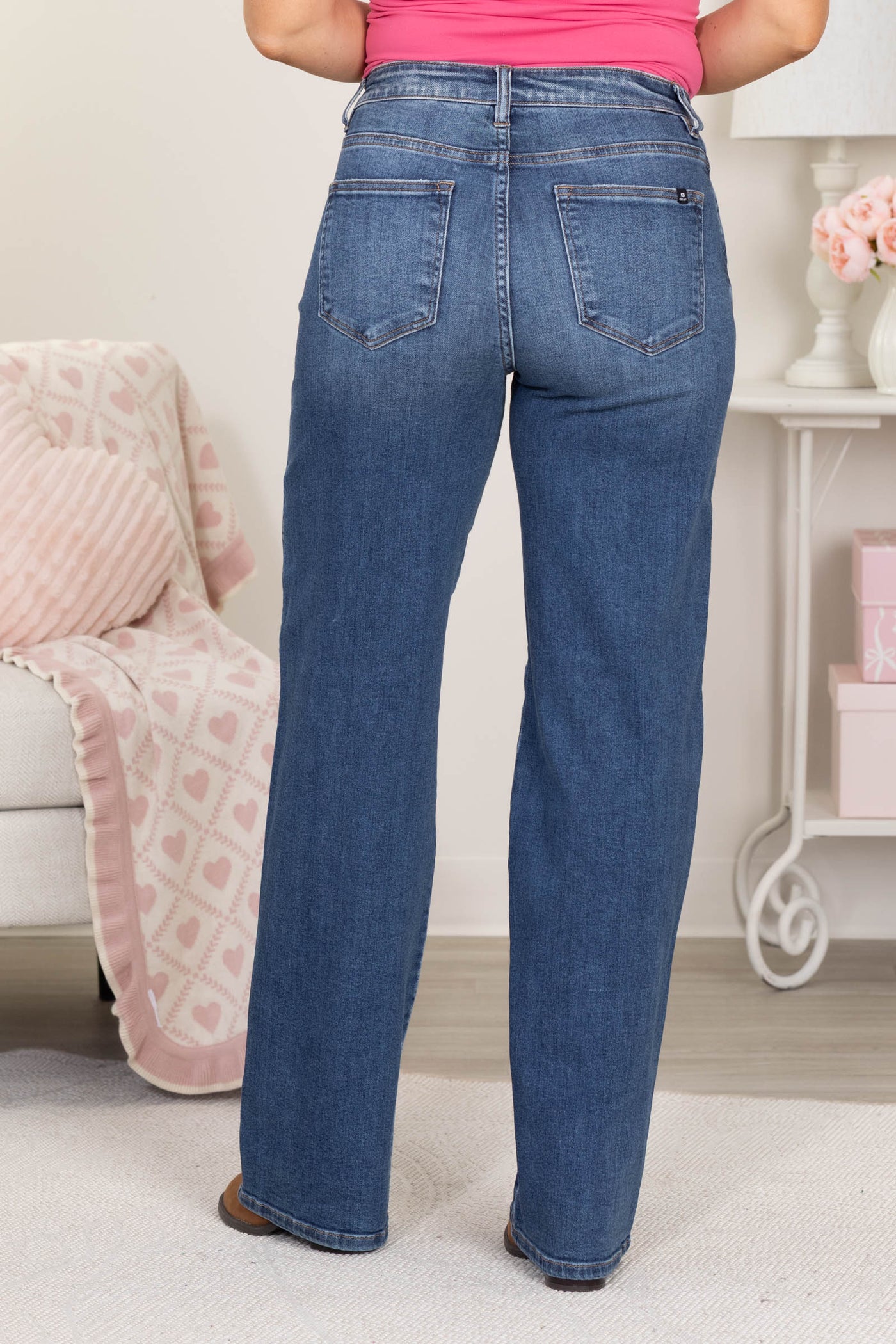 J21 Dark Tummy Control High Rise Wide Leg Baggy Jeans