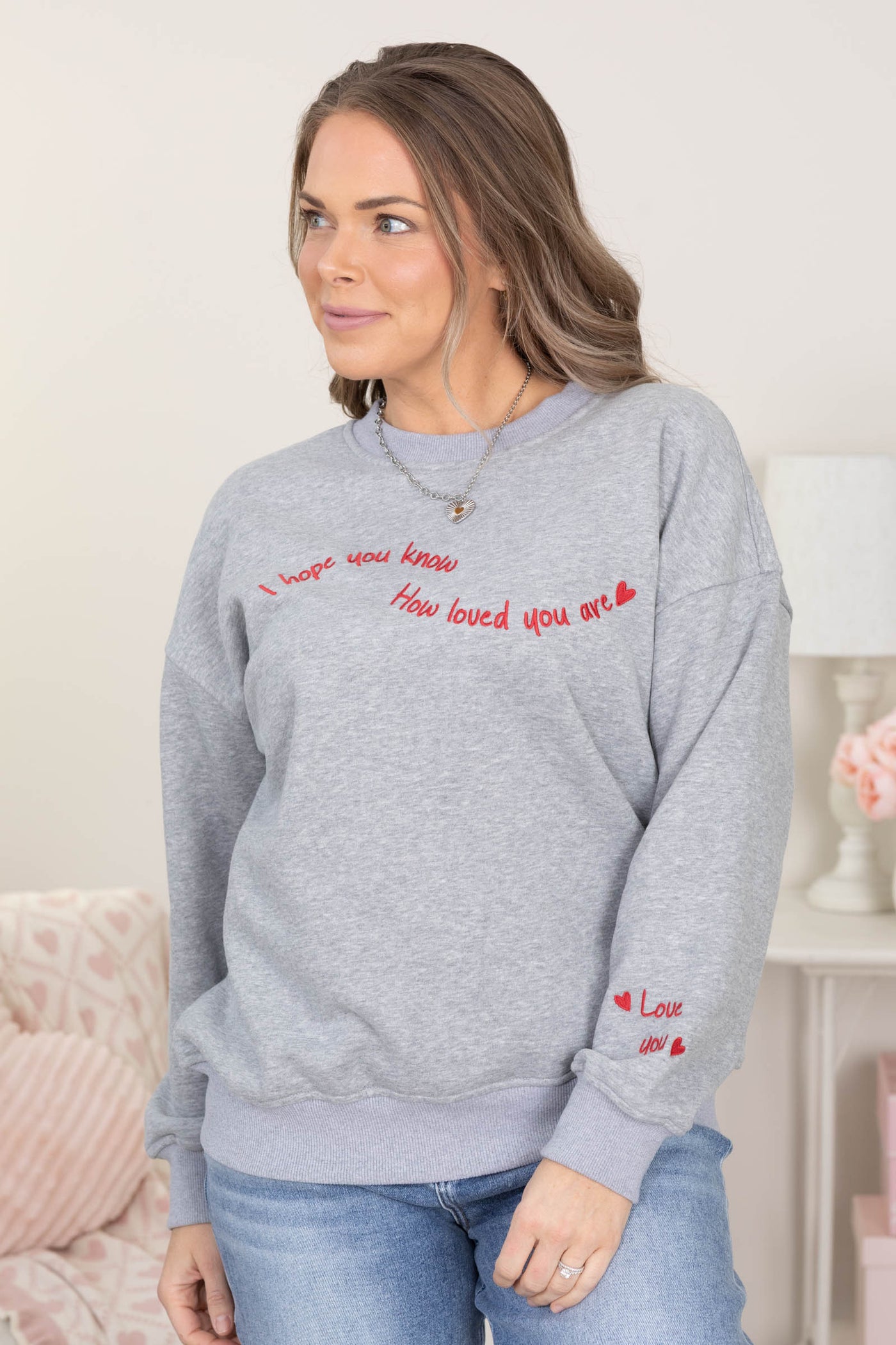 Heather Grey How Loved Graphic Fleece Sweatshirt