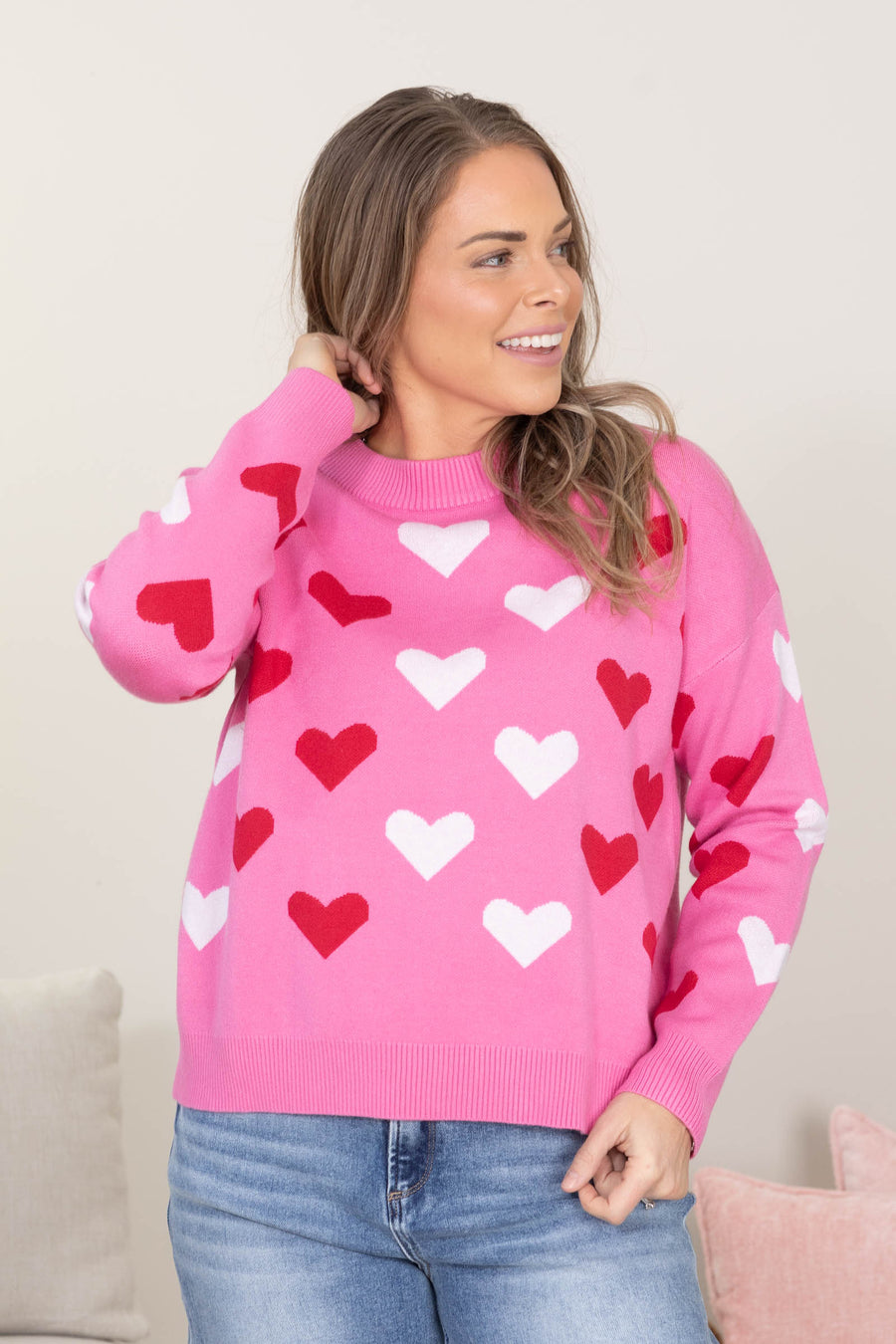 Valentine Heart Knit Sweaters