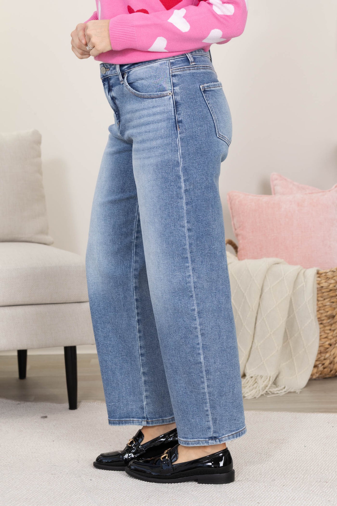 J21 Medium Wash High Rise Barrel Jeans