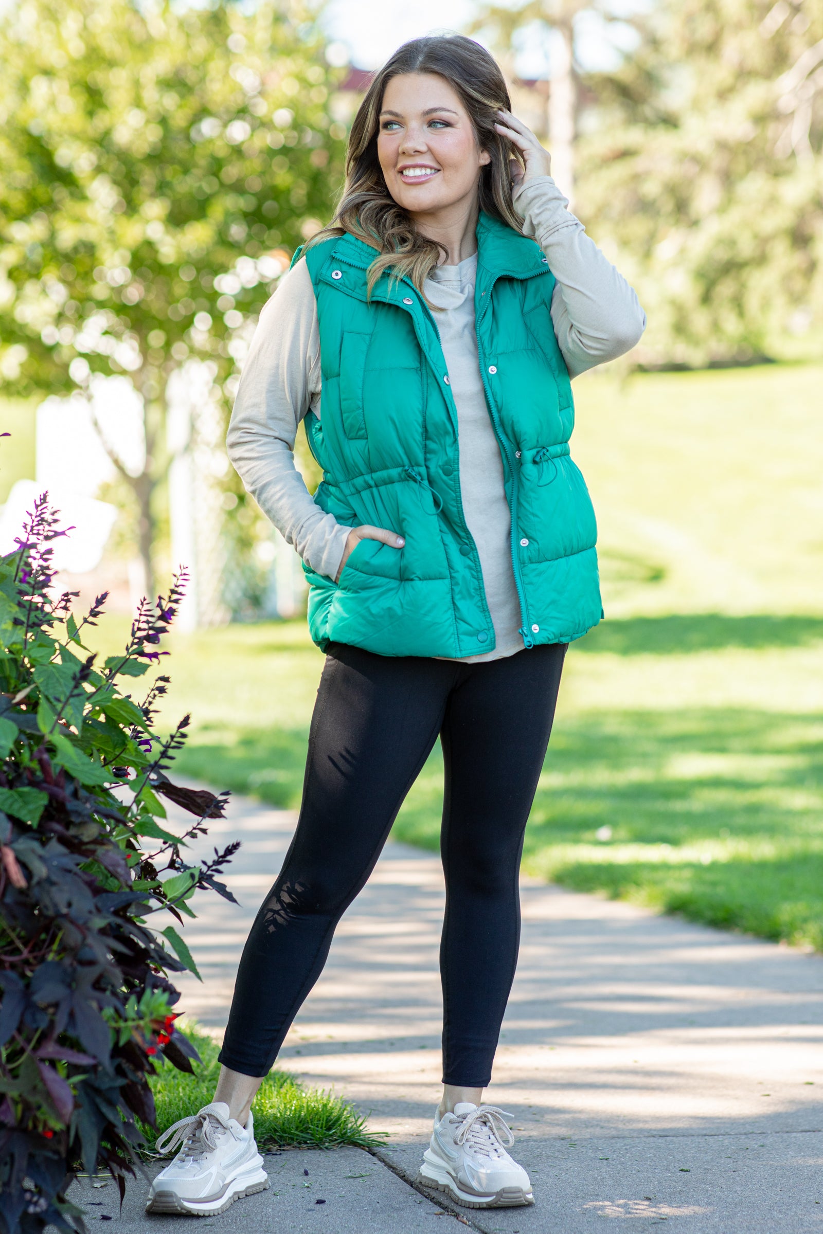 Jade Channel Quilted Puffer Vest
