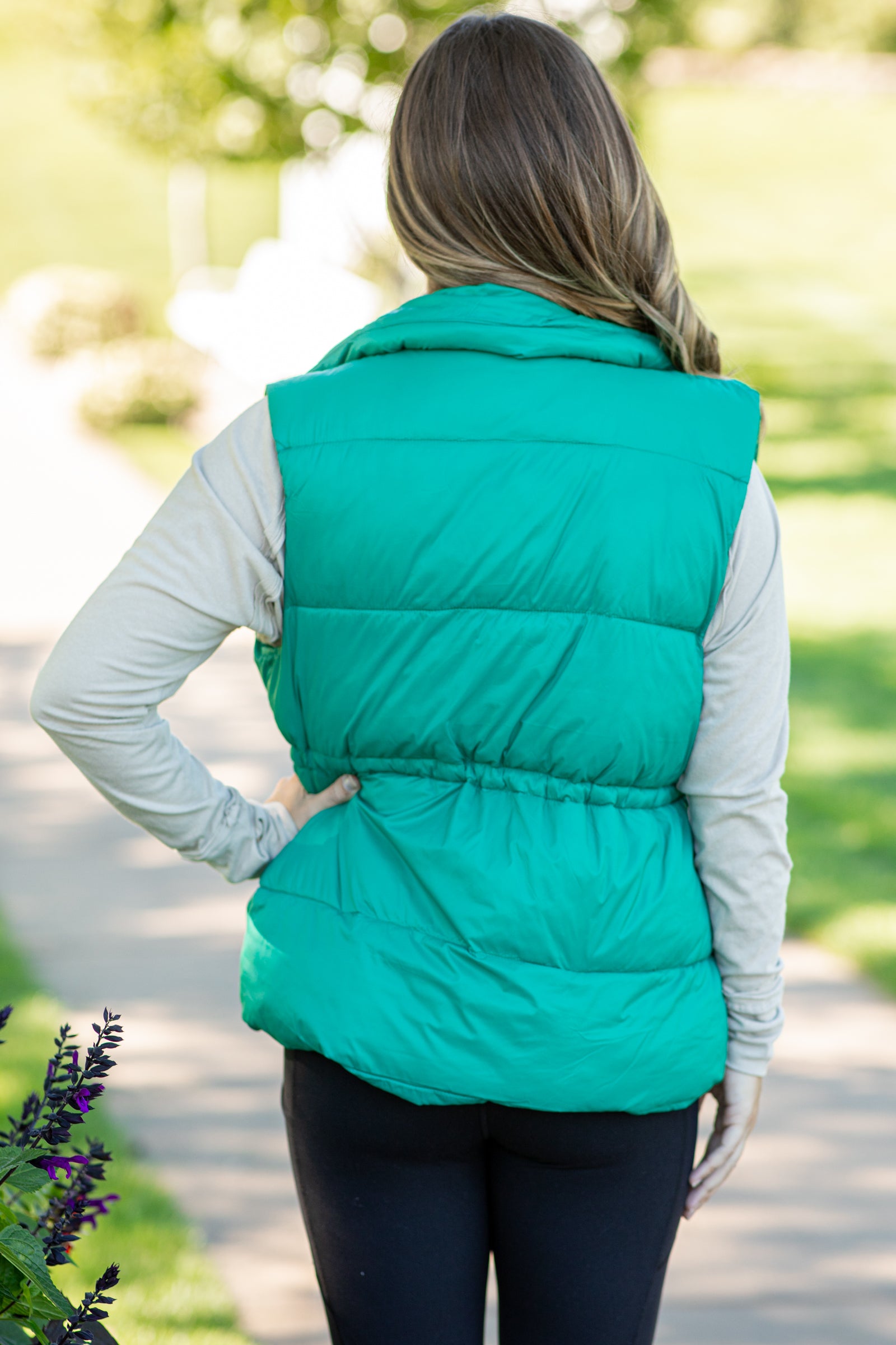 Jade Channel Quilted Puffer Vest