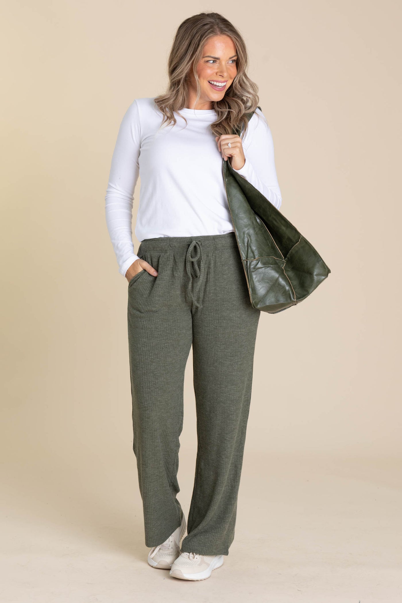 Ribbed Drawstring Lounge Pants