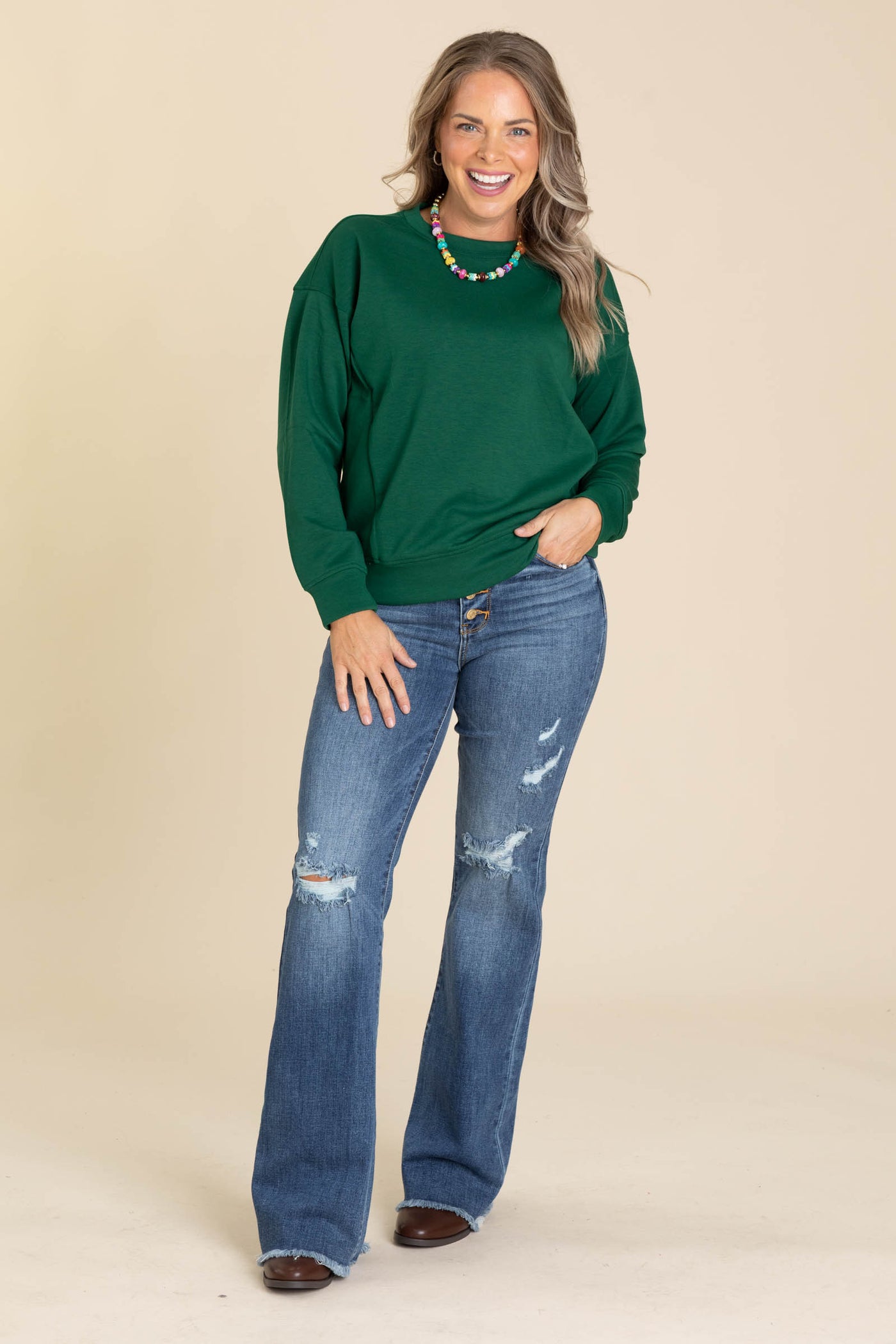 Solid Scuba Round Neck Sweatshirt