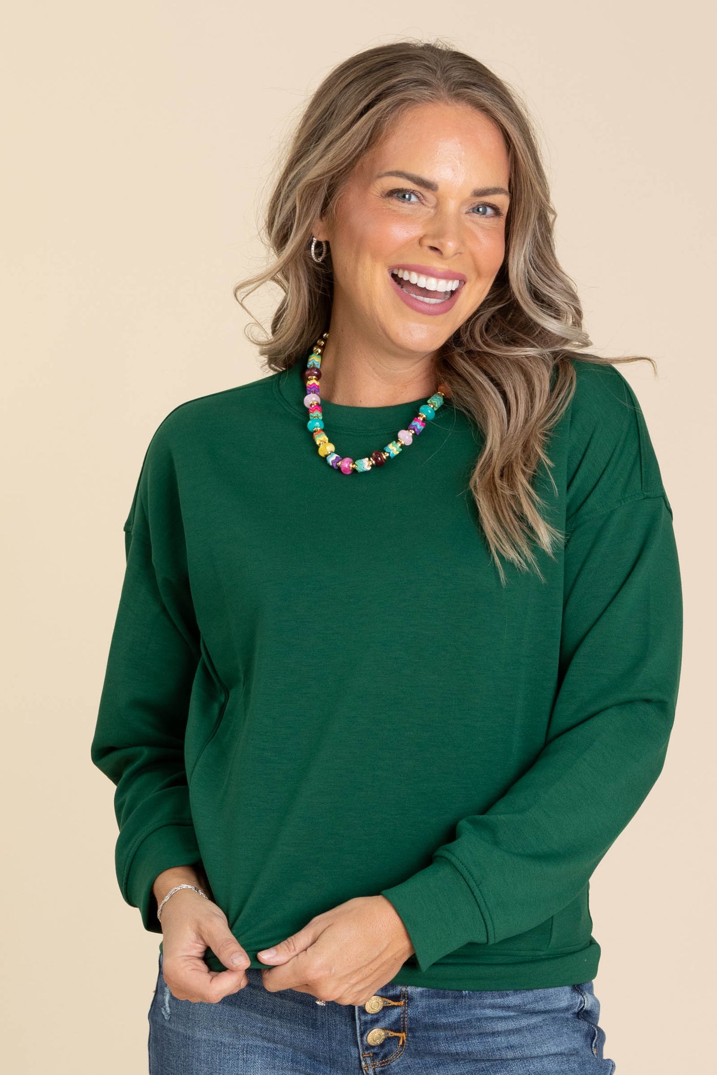 Solid Scuba Round Neck Sweatshirt