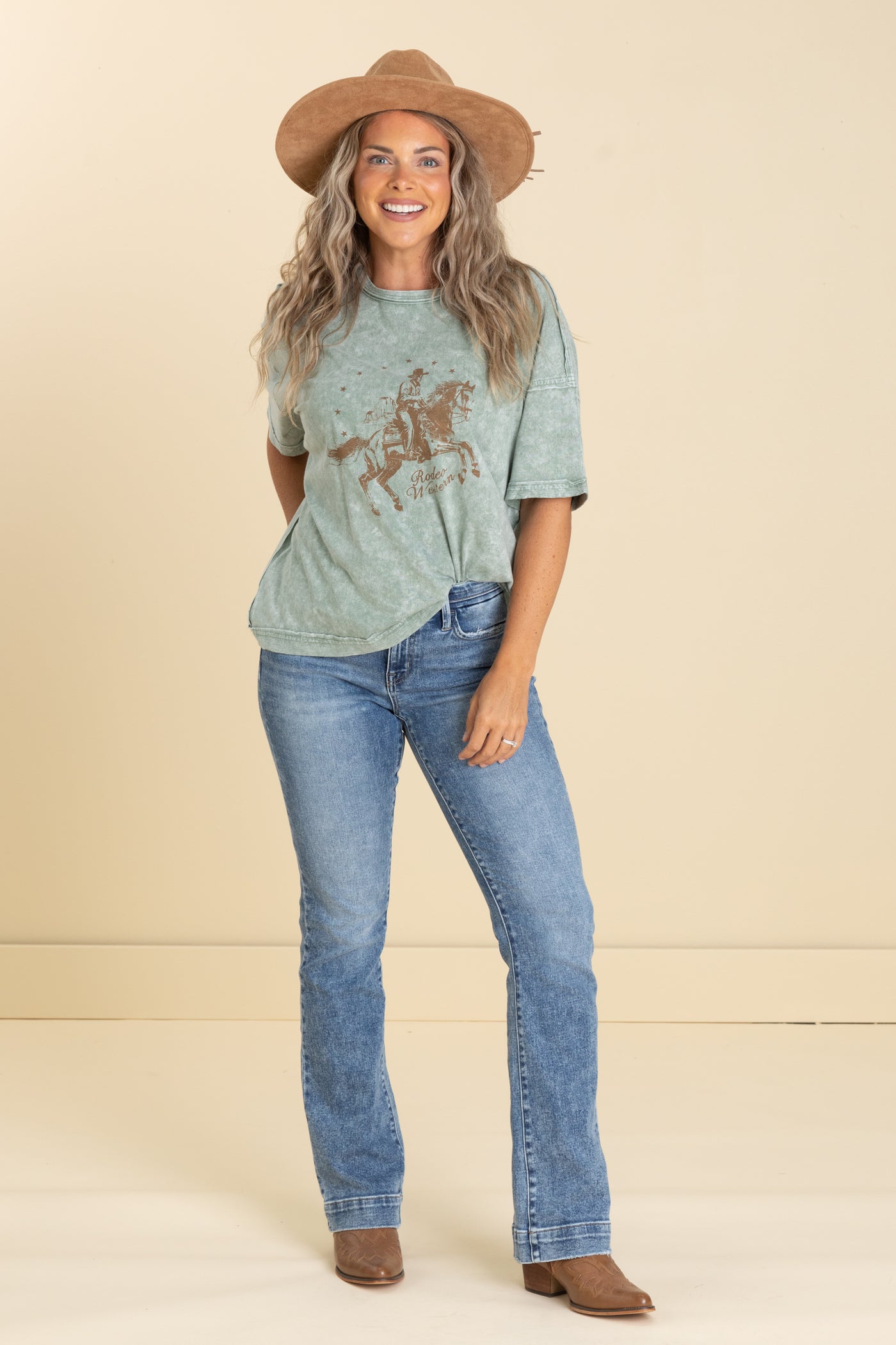 Sage Rodeo Western Graphic Knit Top