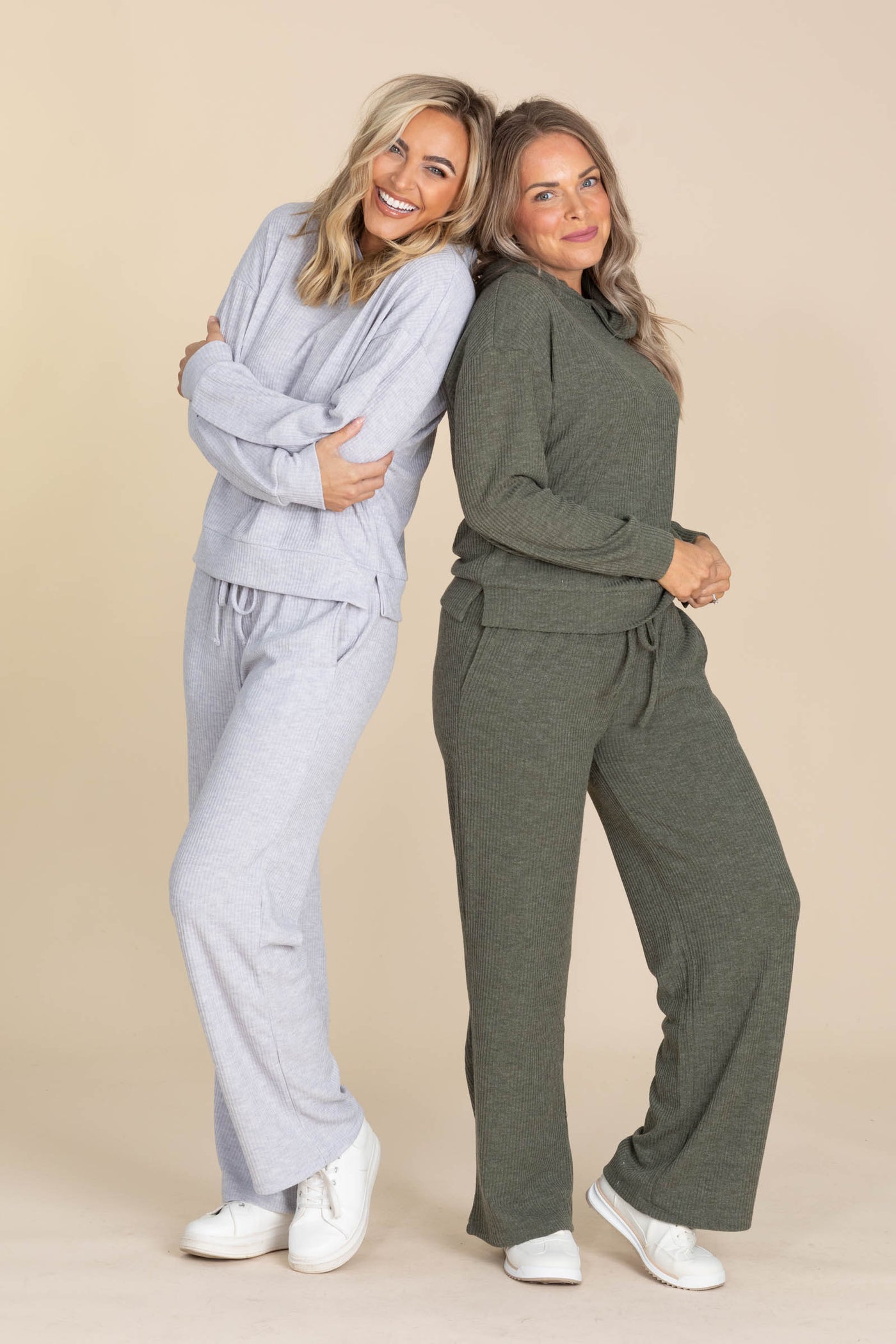 Ribbed Knit Hoodies