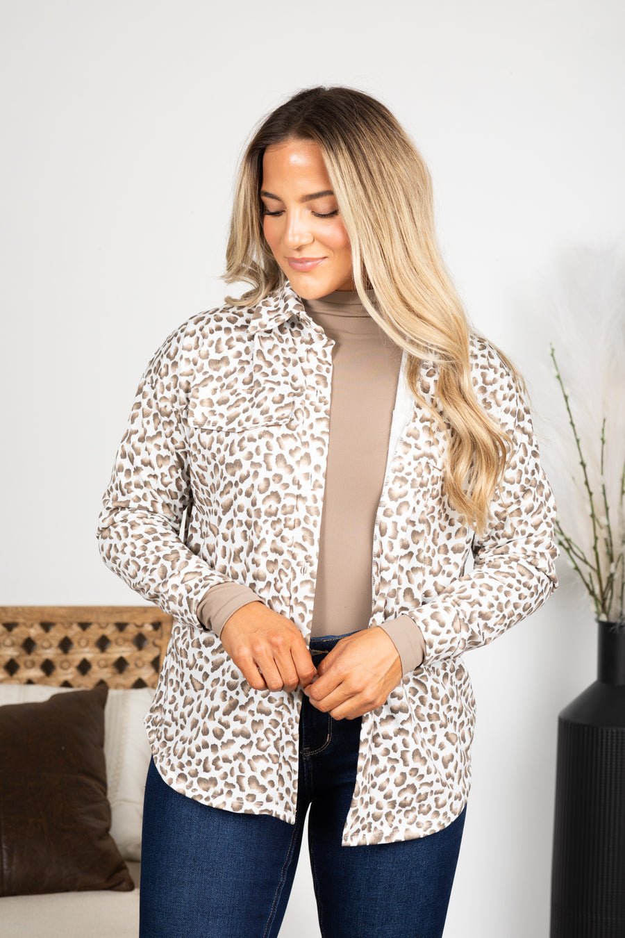 Leopard Lightweight Shacket With Front Pockets · Filly Flair