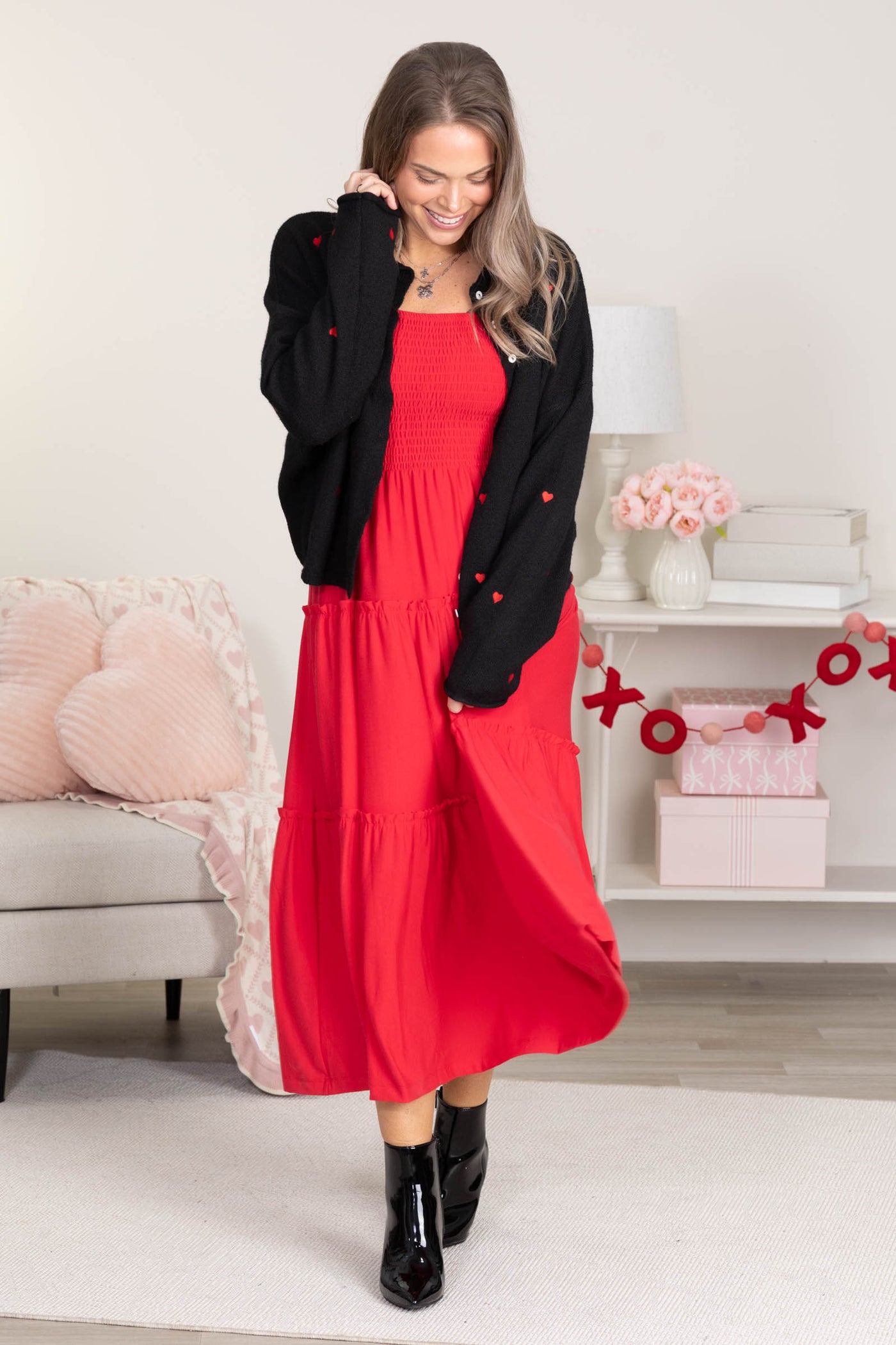 Smocked Bodice Midi Dresses
