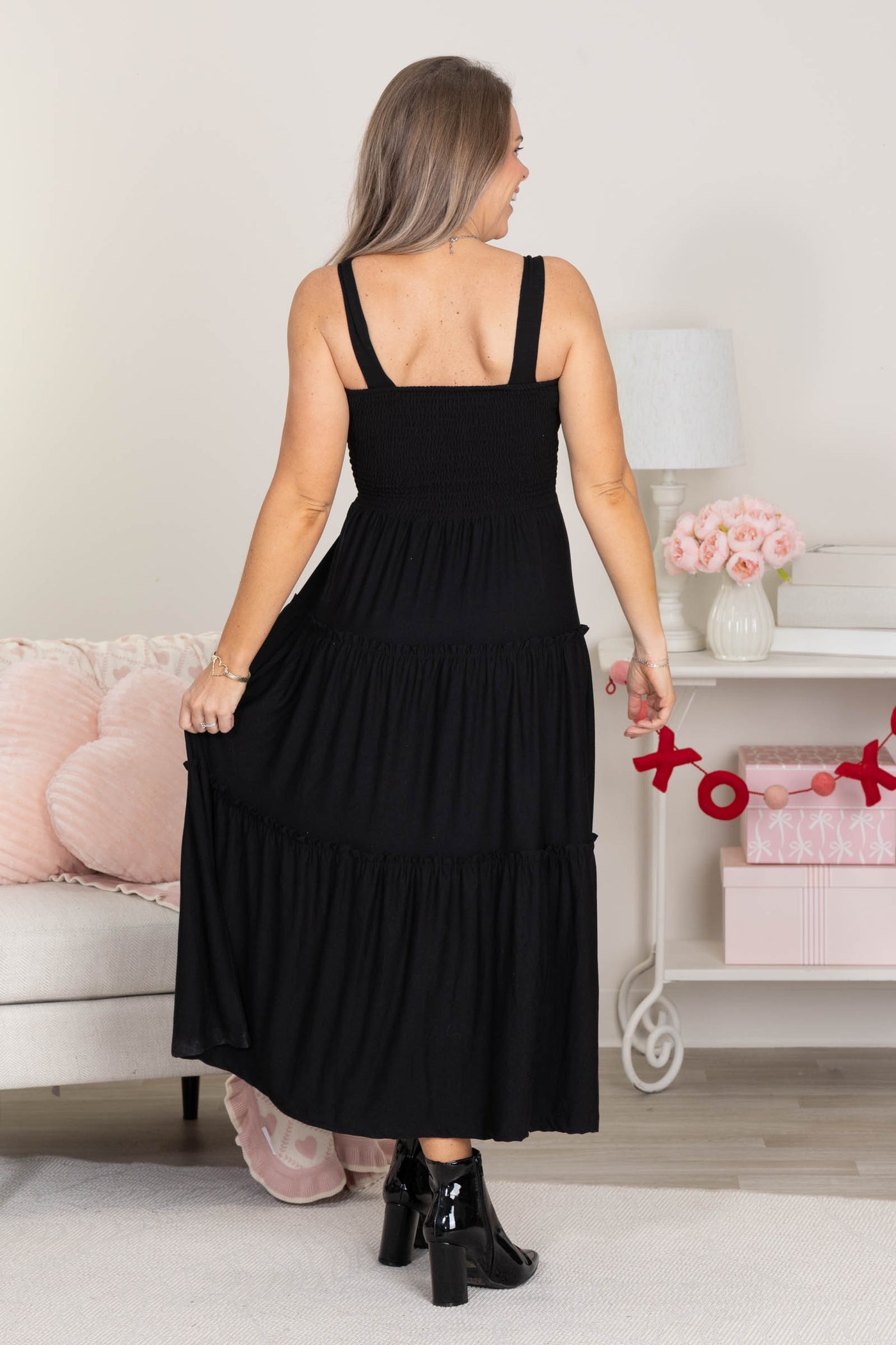 Smocked Bodice Midi Dresses